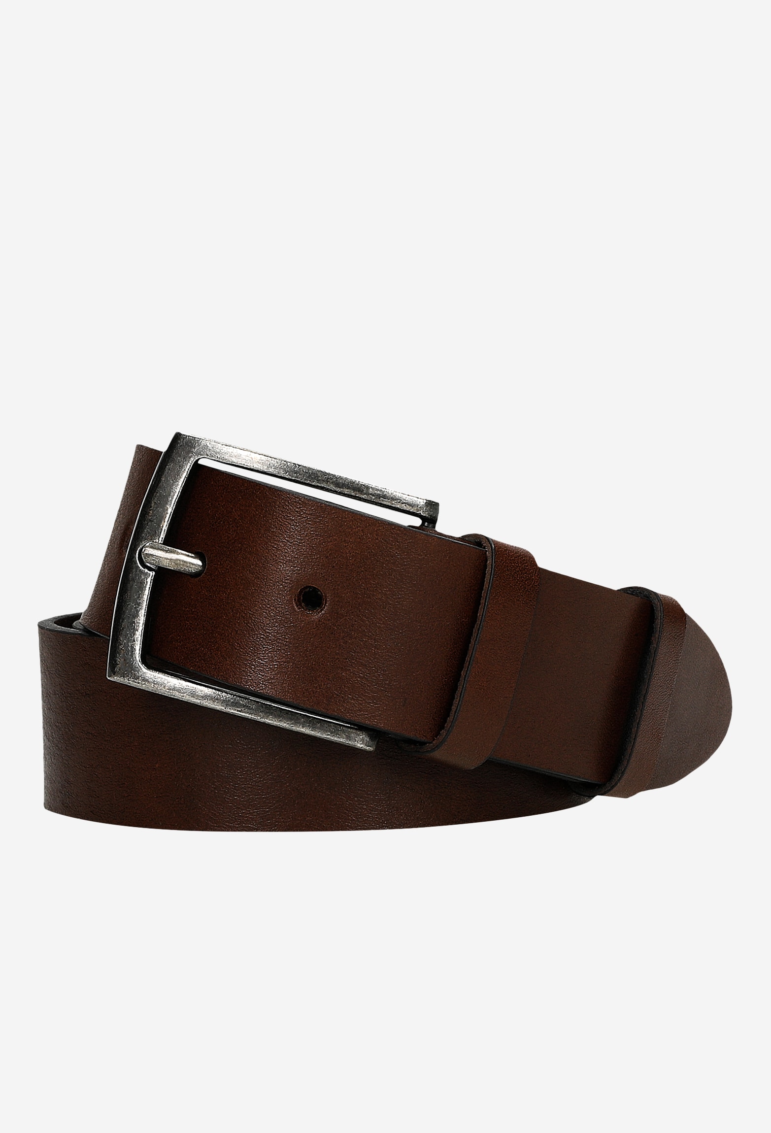 Brązowy pasek męski wykonany z gładkiej skóry licowej