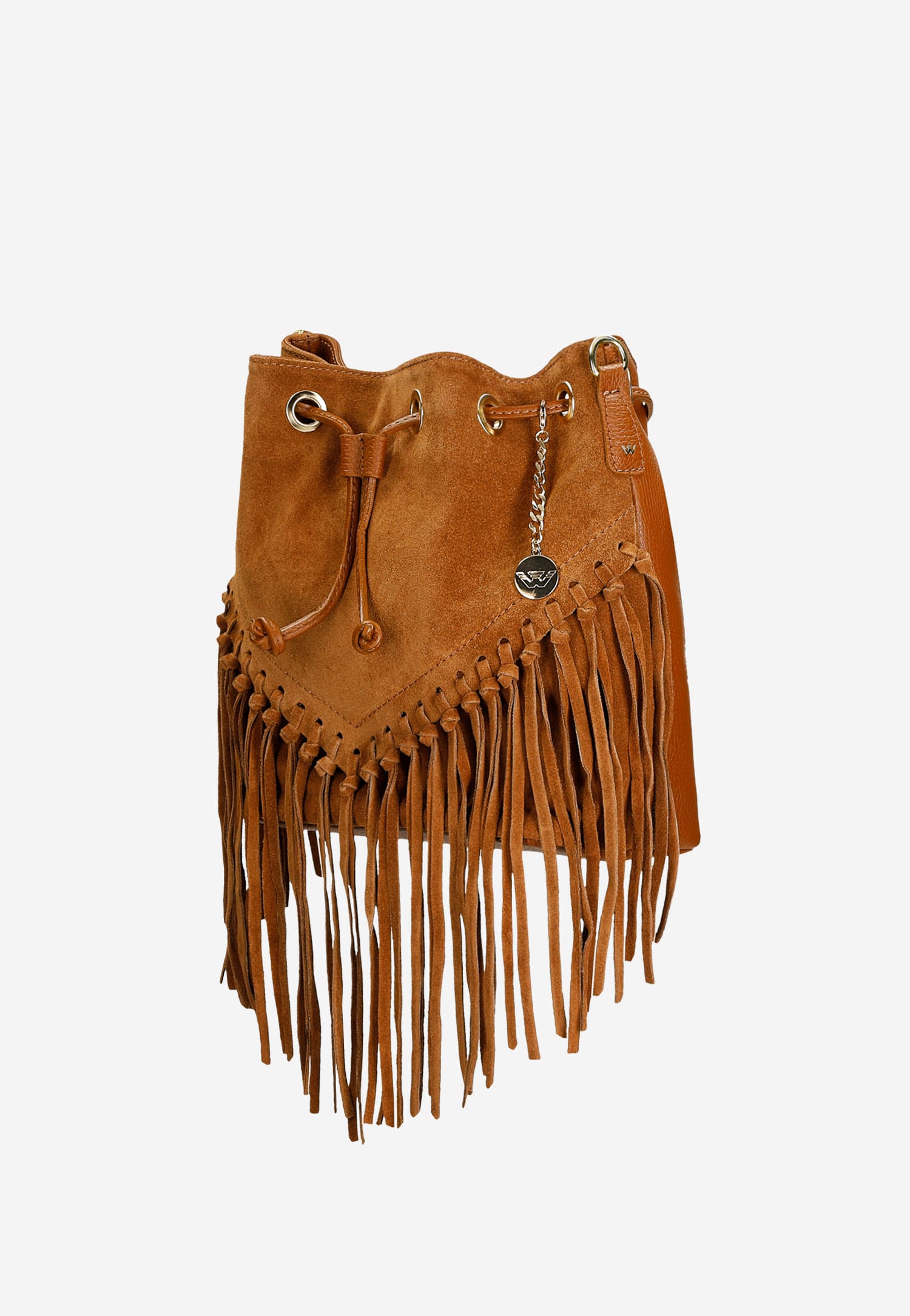 Czarna torebka z frędzlami w stylu boho