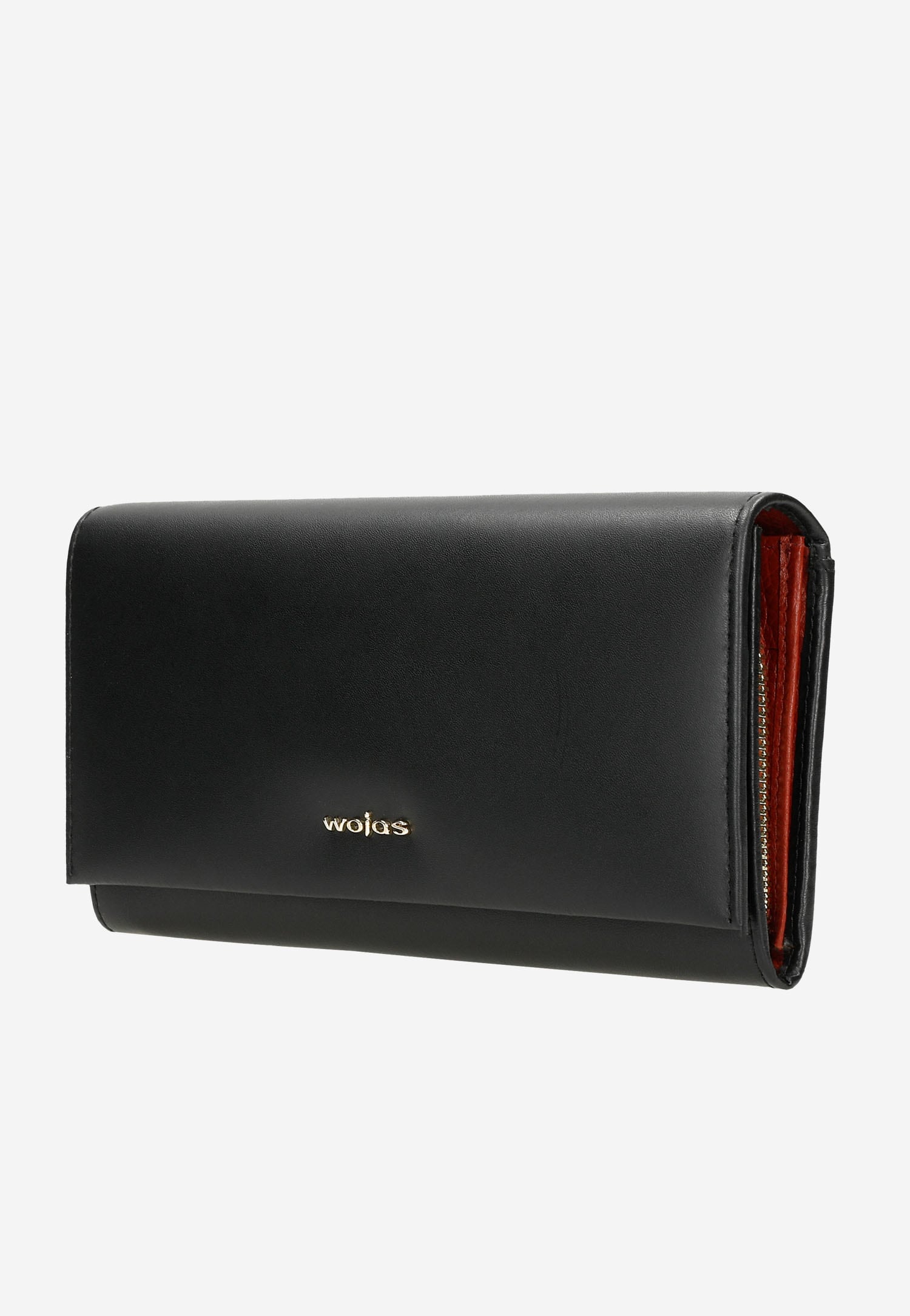 Czarny portfel damski PREMIUM z gładkiej skóry licowej