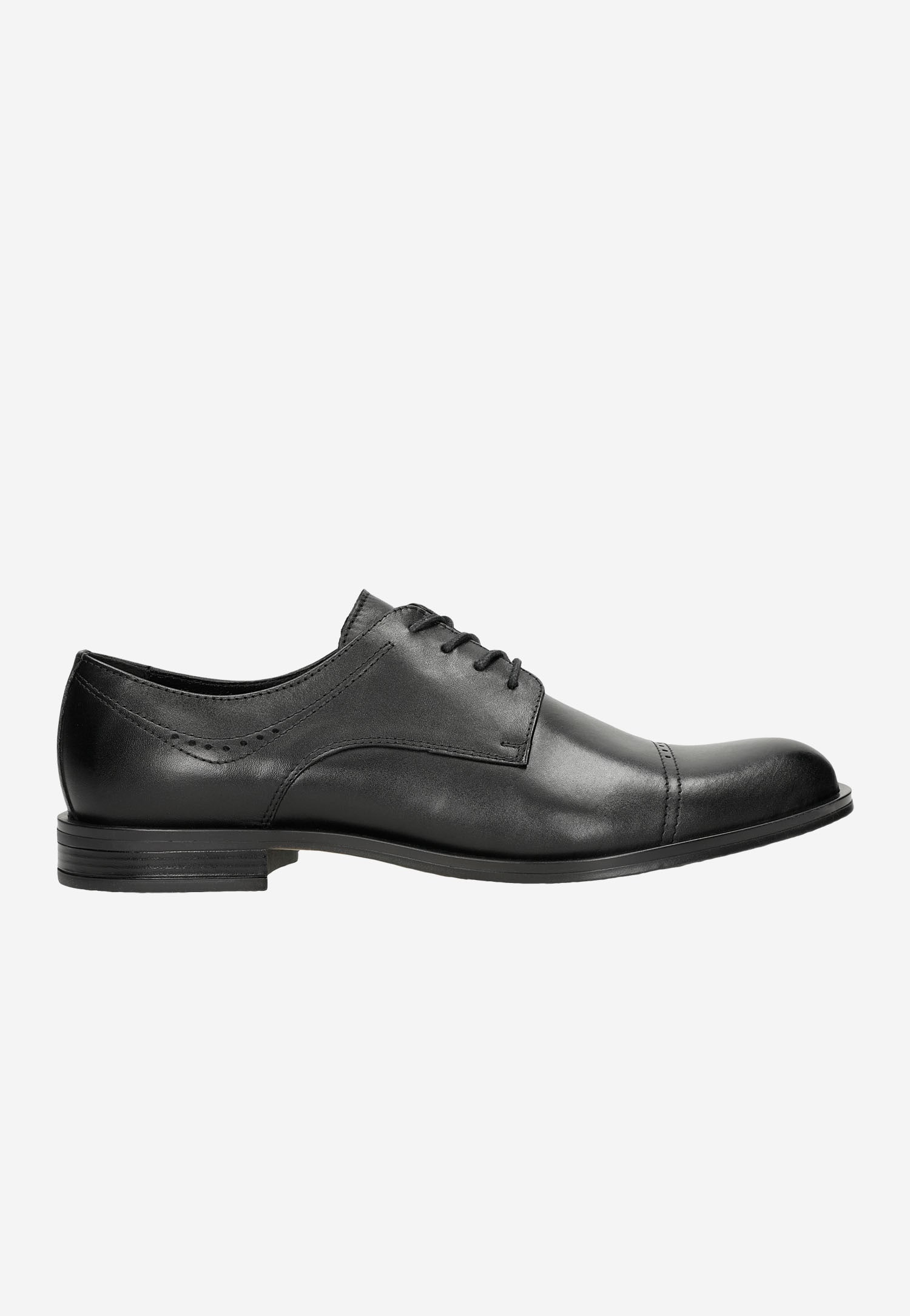 Czarne eleganckie półbuty męskie quarter brogues