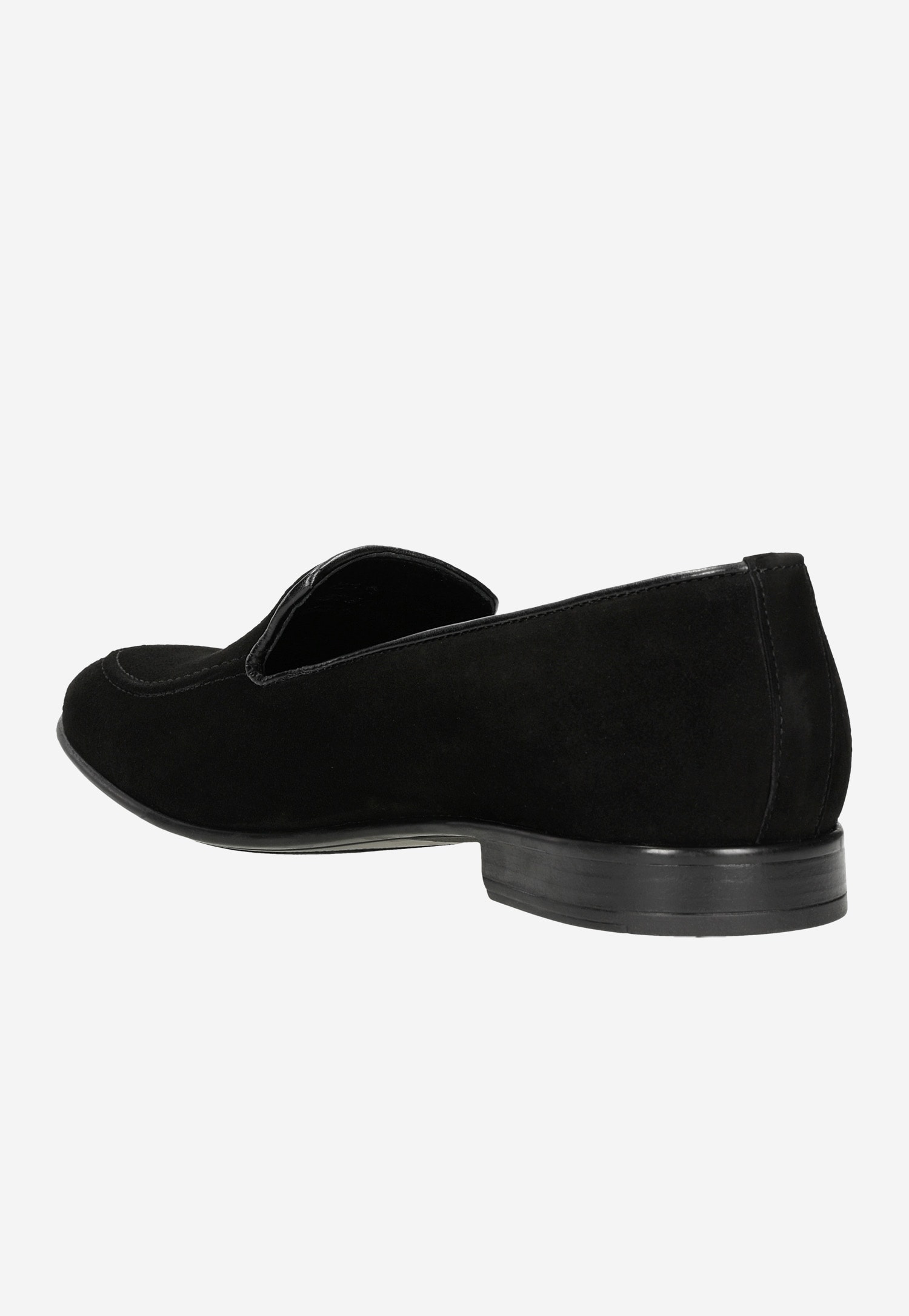 Czarne loafersy męskie z weluru