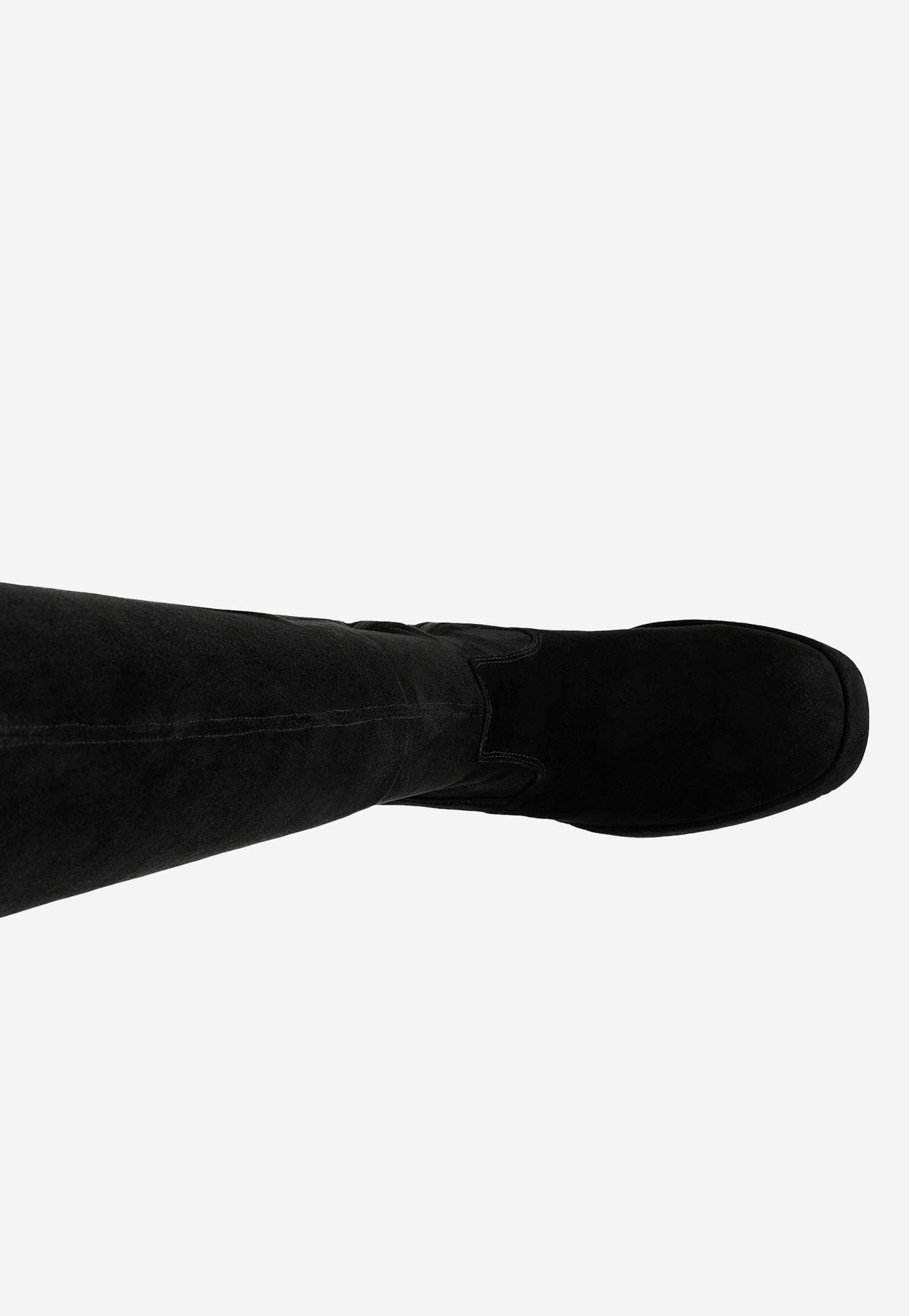 Czarne welurowe kozaki za kolano