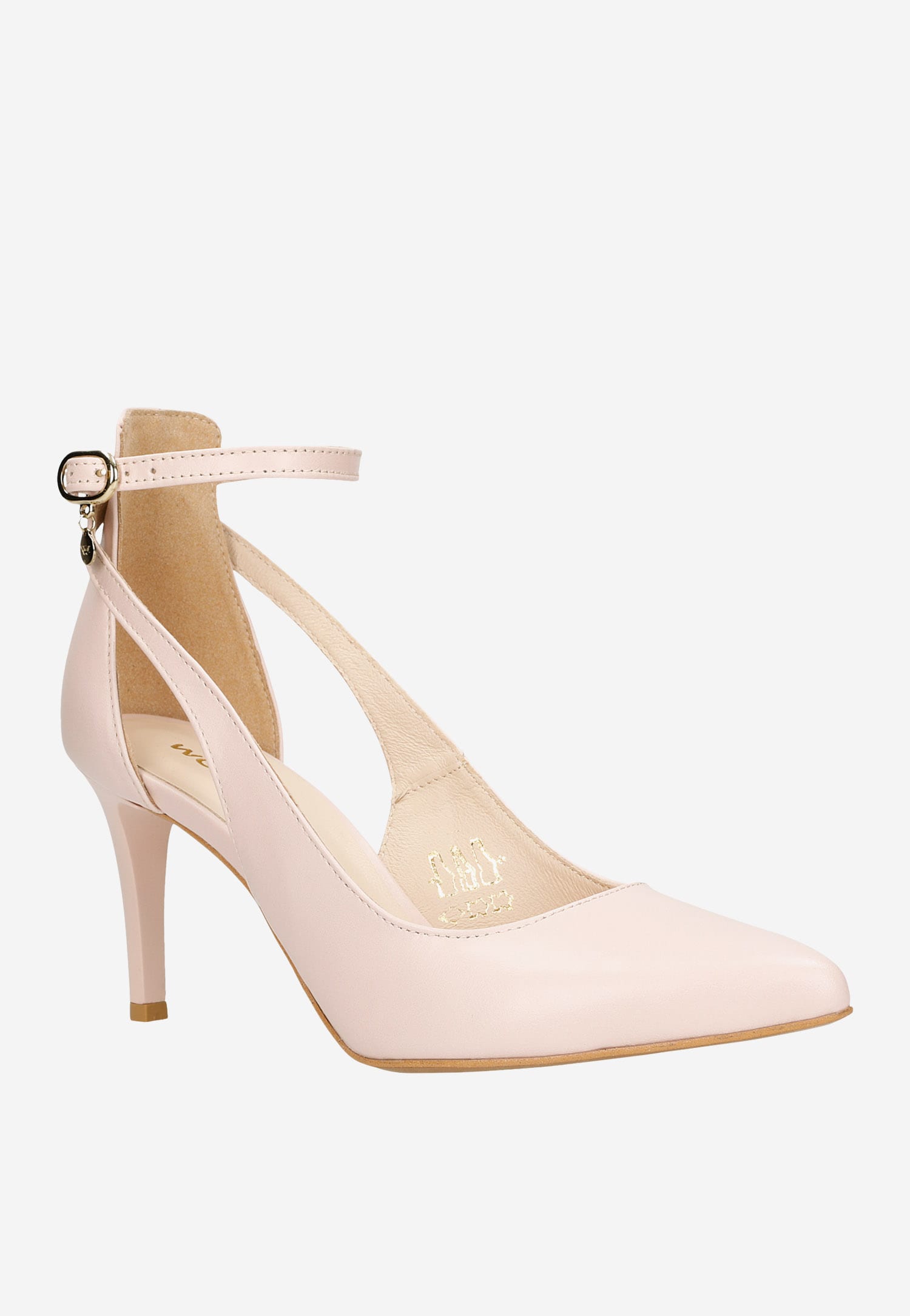 Czarne czółenka damskie z zapięciem wokół kostki