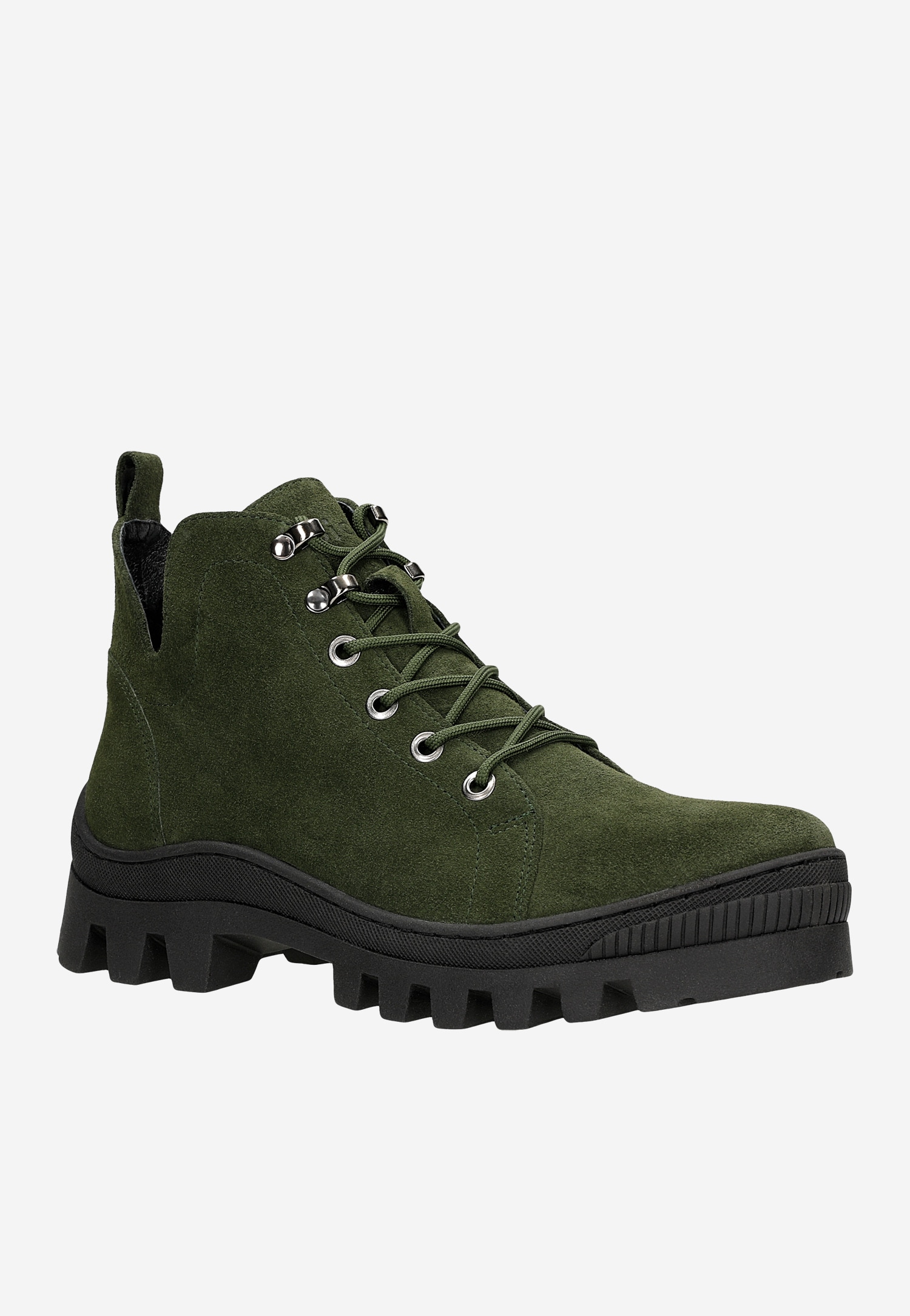 Oryginalne zielone trzewiki damskie