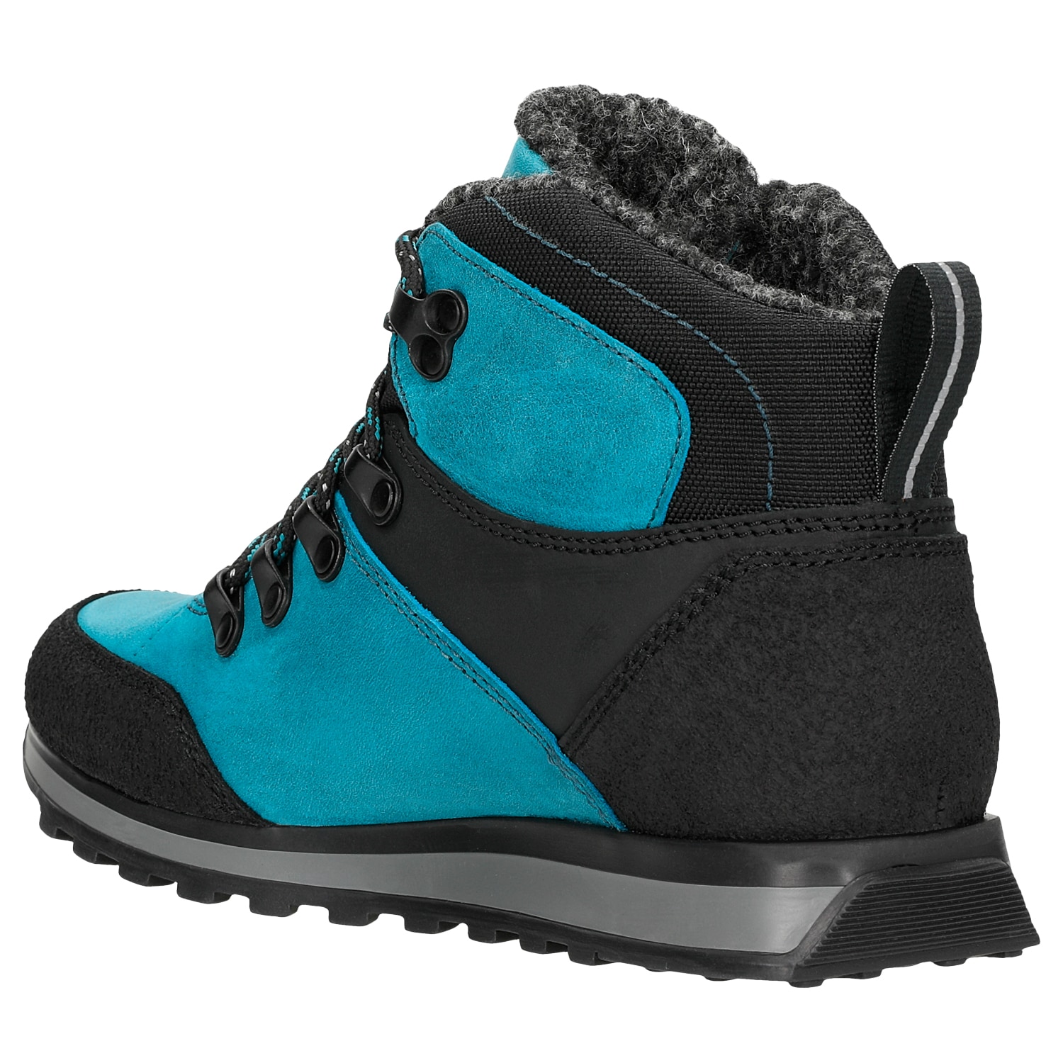 Czarno-amarantowe wysokie trekkingi damskie