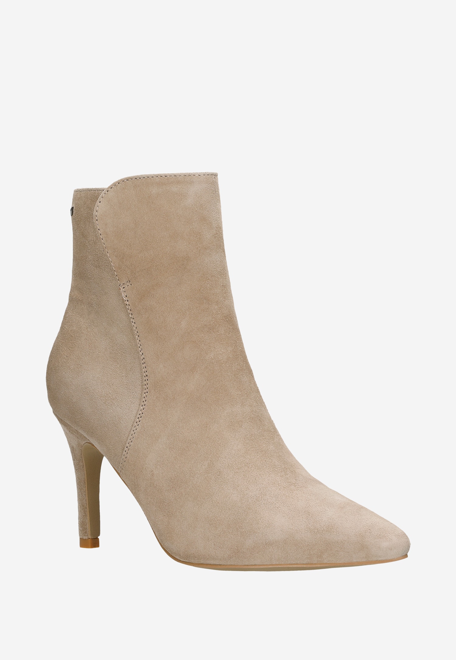Beżowe eleganckie botki na obcasie