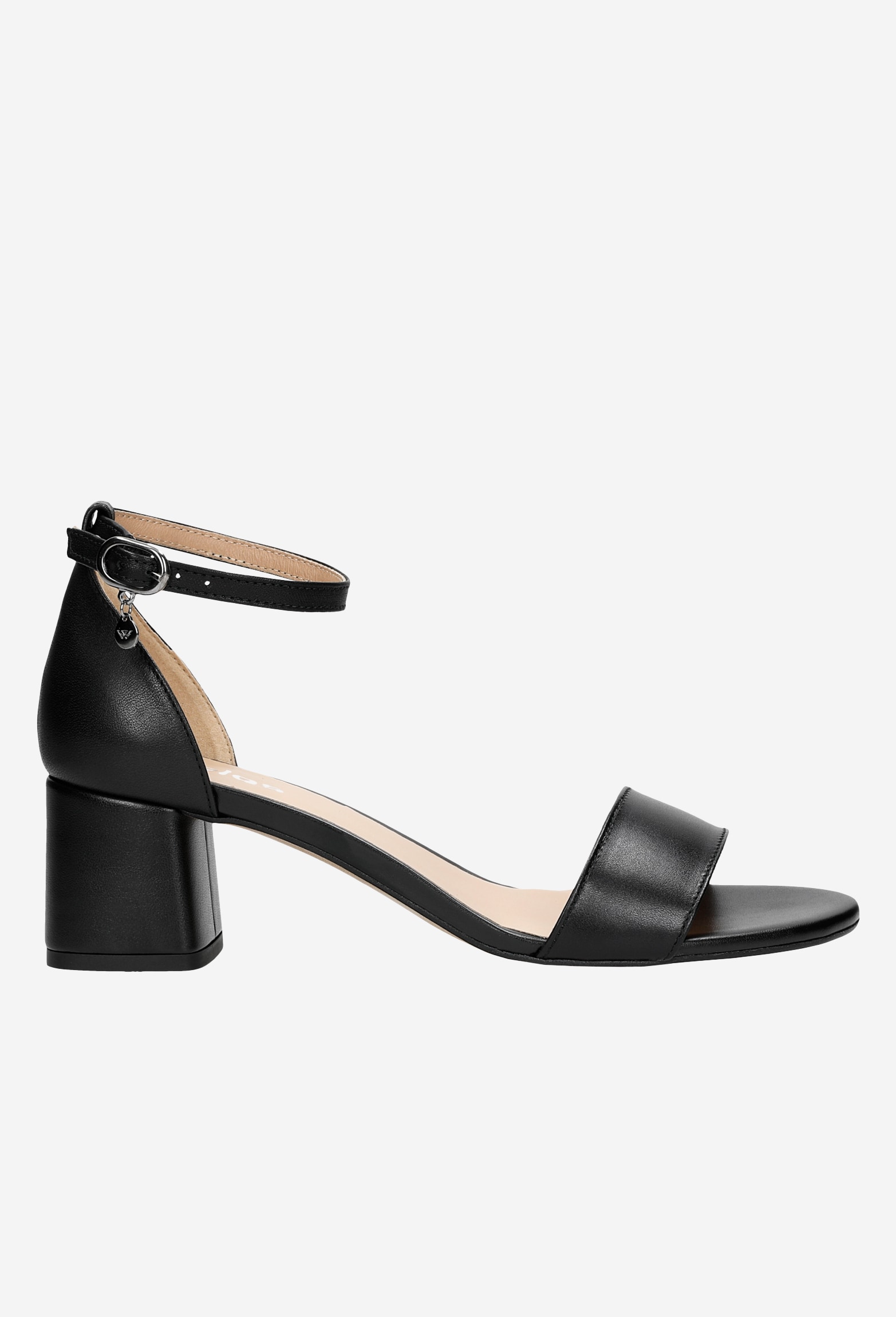 Czarne klasyczne sandały damskie na obcasie