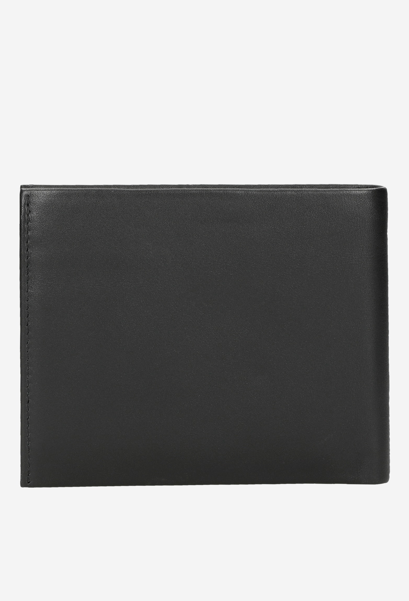 Czarny skórzany portfel męski poziomy