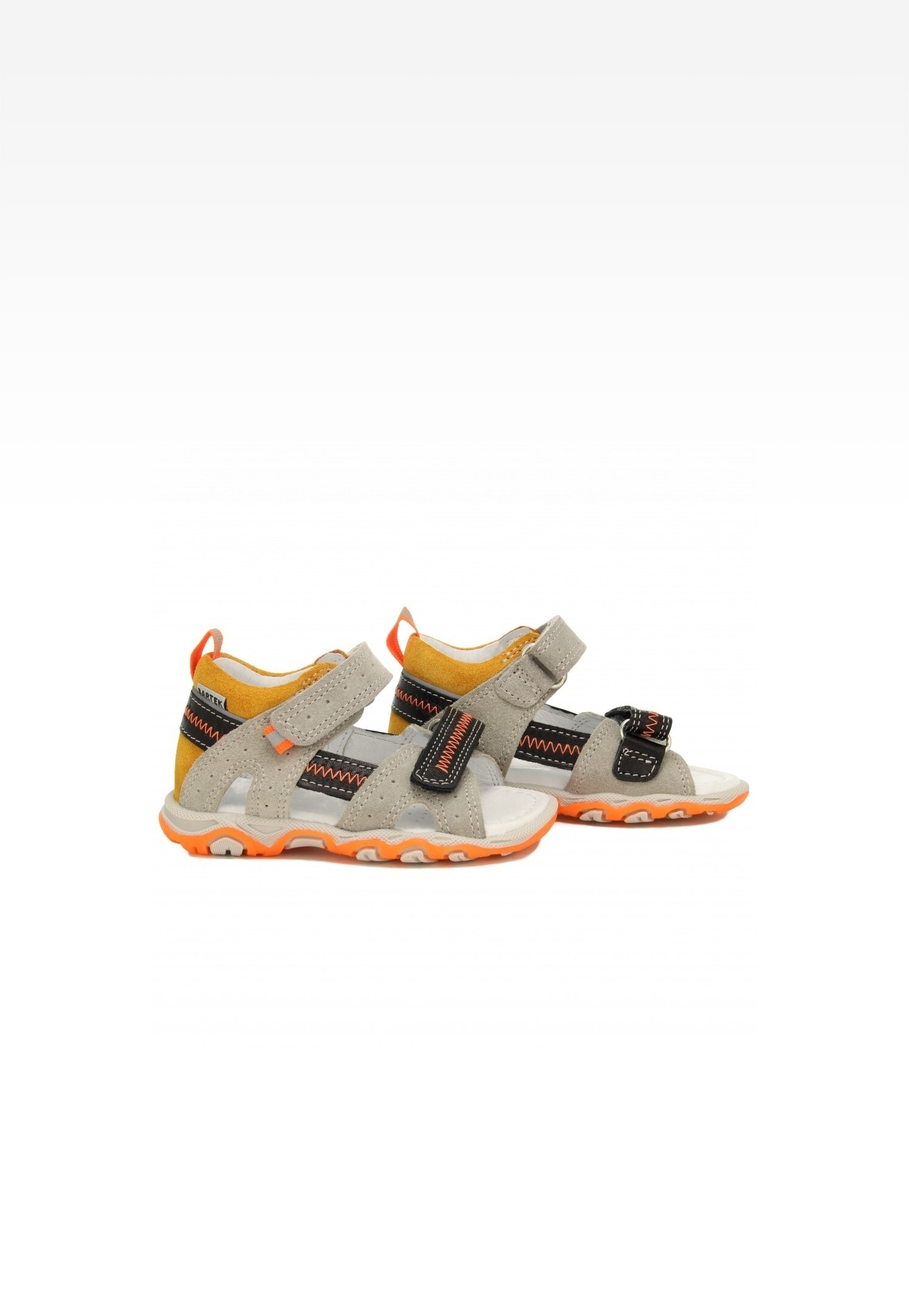 Sandały BARTEK 118240-28, dla chłopców, czarno-szaro-pomarańczowy