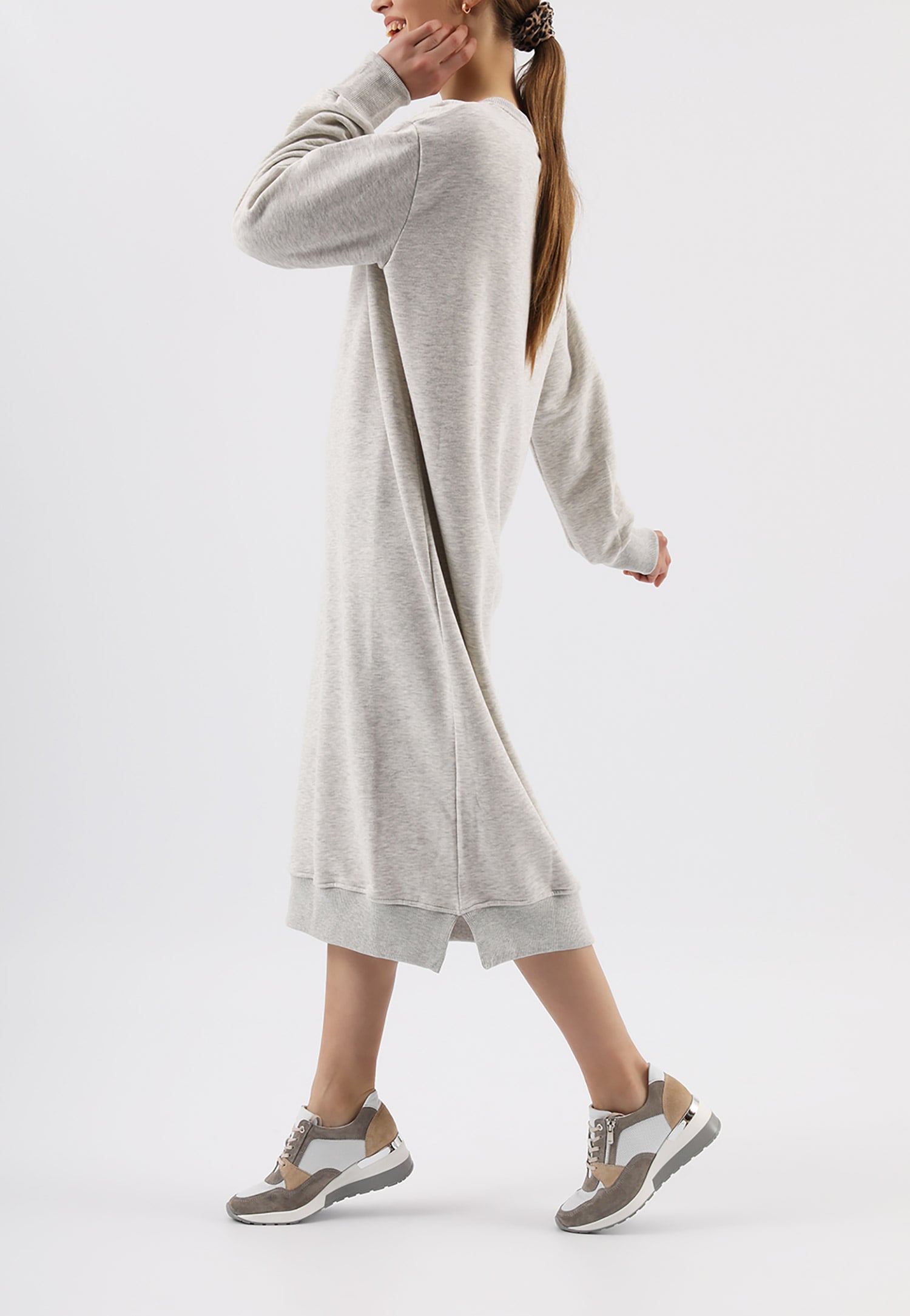 Sneakersy damskie w kolorze biało-szaro-beżowym