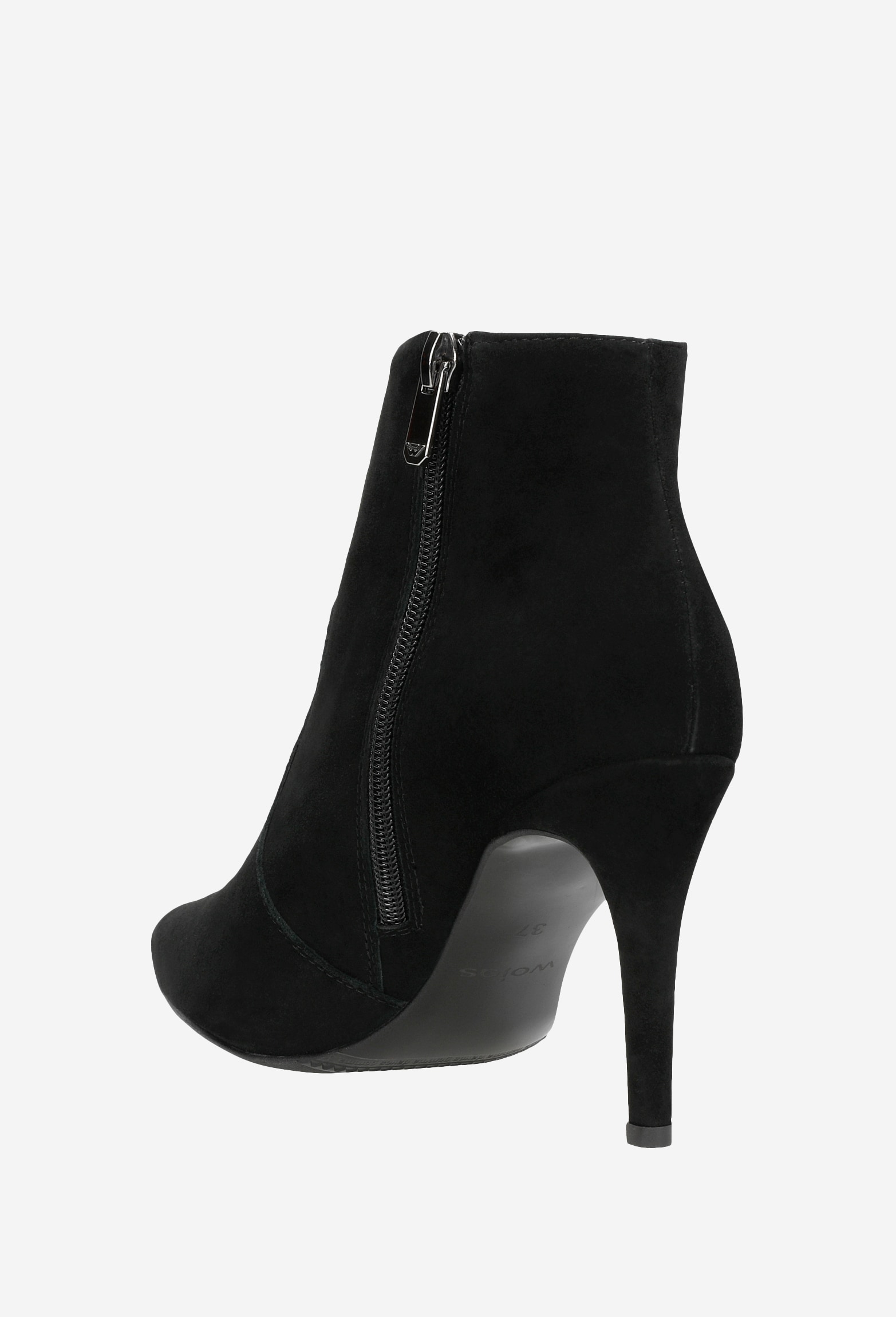 Czarne welurowe botki damskie na szpilce idealne na jesień