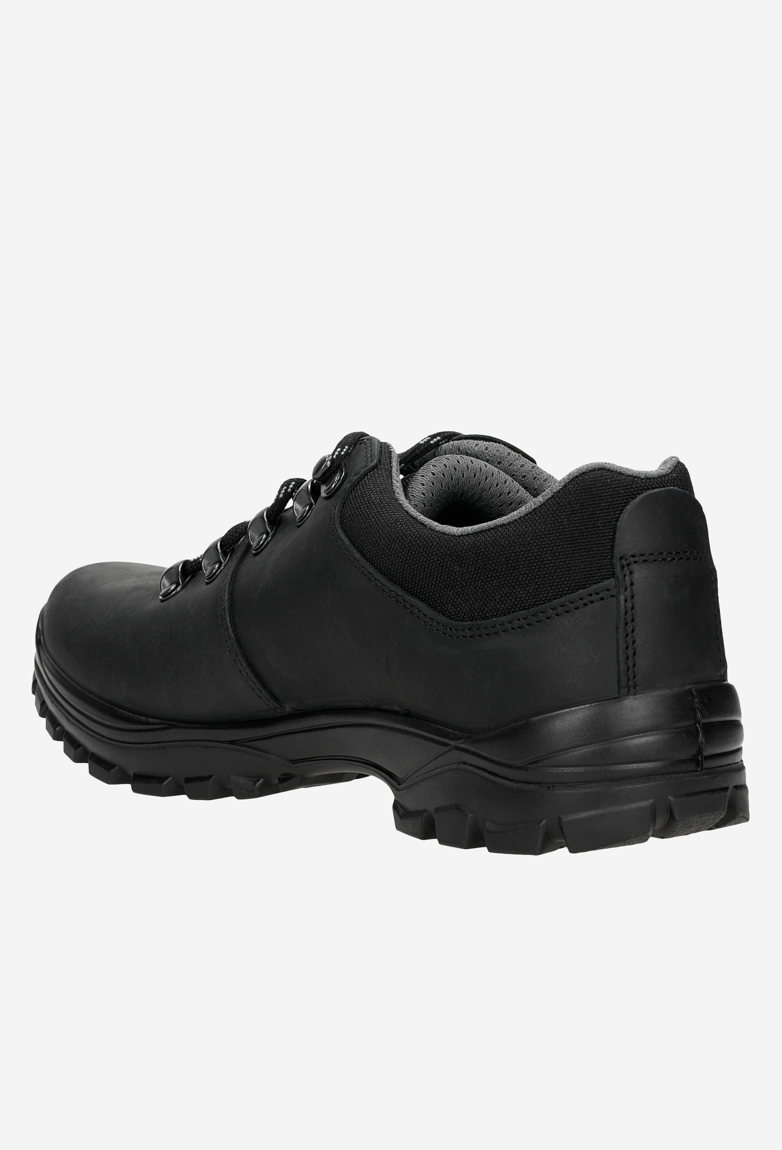 Czarne półbuty trekkingowe ze skóry crazy horse i dzianiny