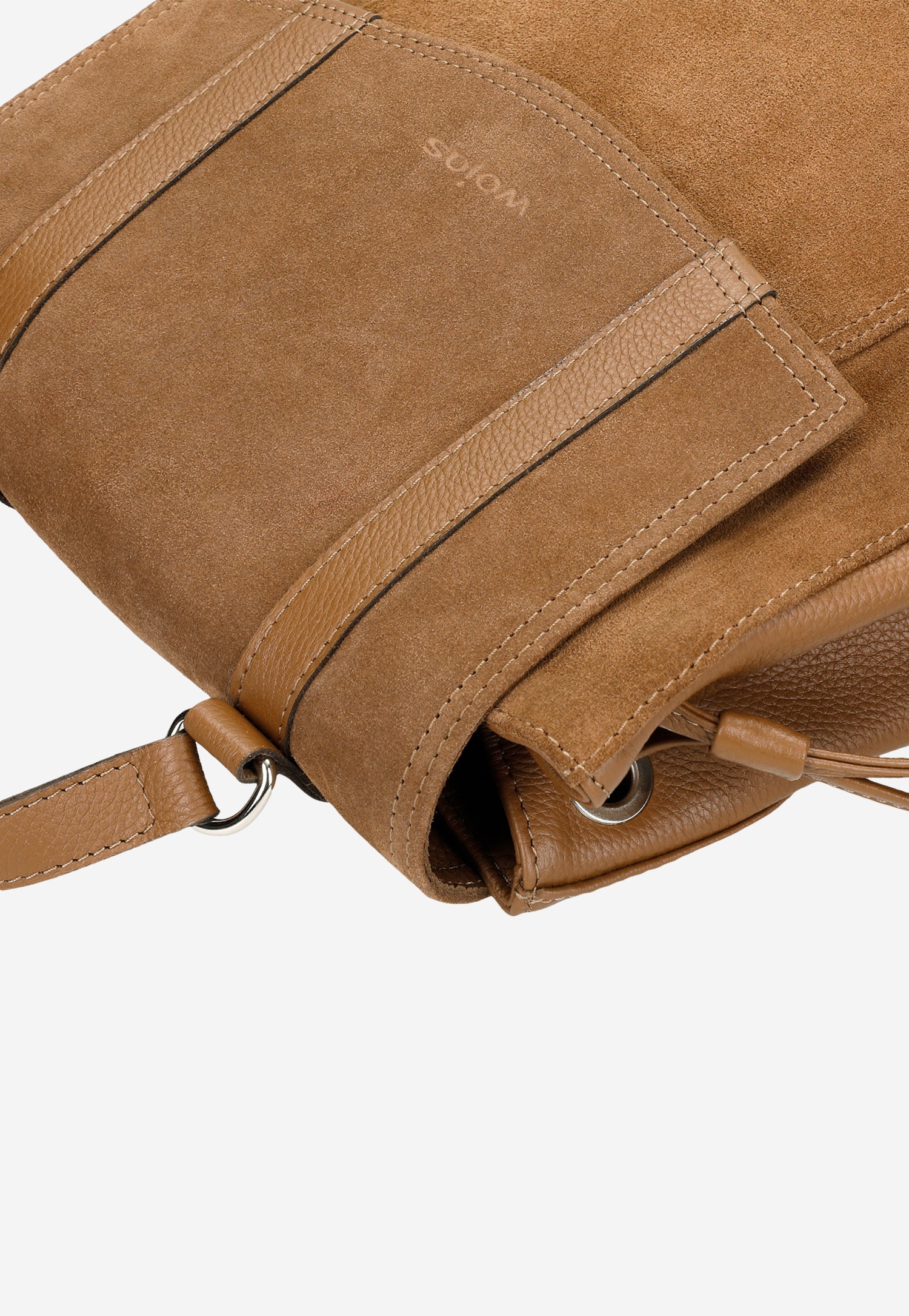 Czarny skórzany plecak miejski z łączonych skór