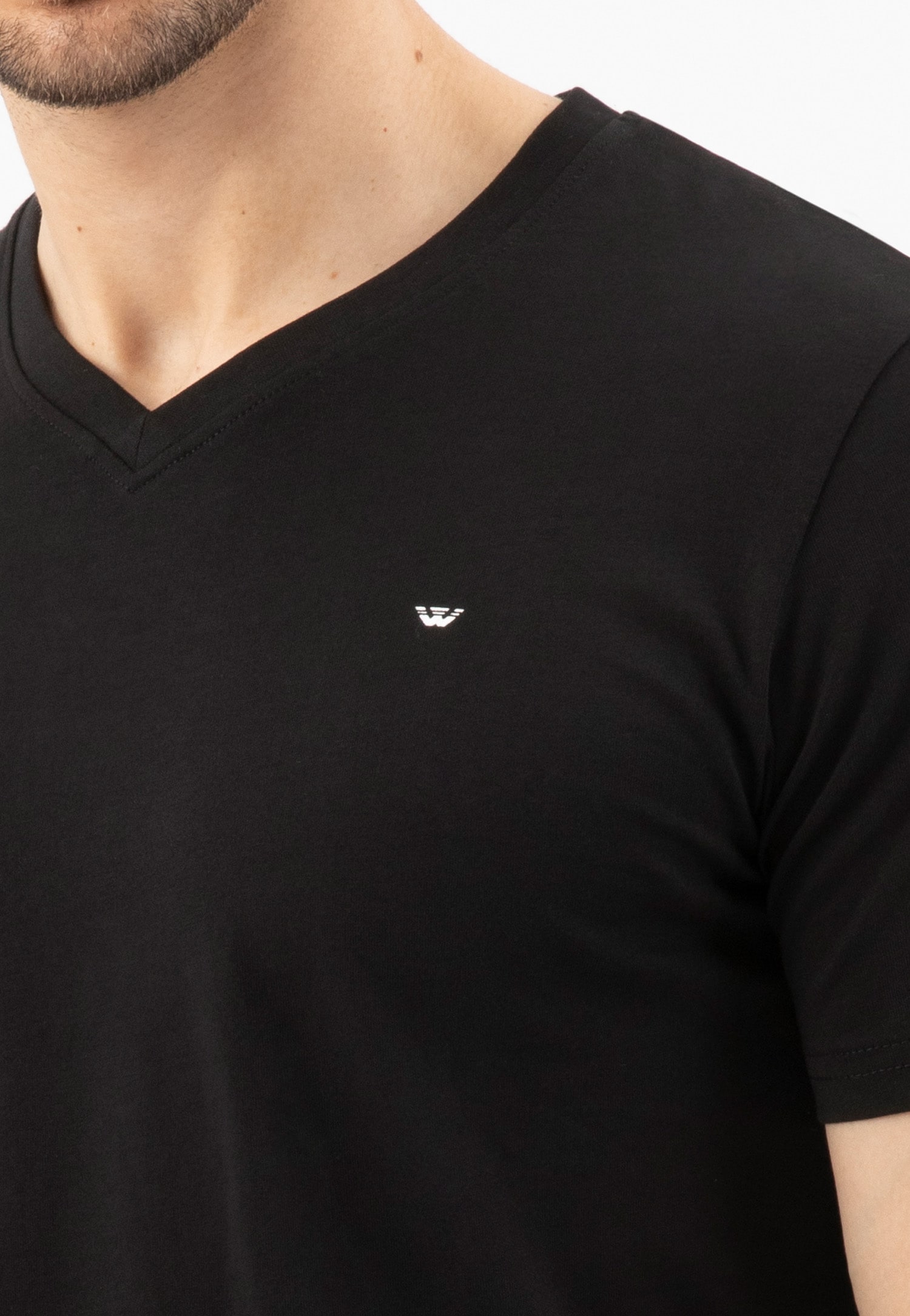 Biała bawełniana koszulka męska ze srebrnym logo