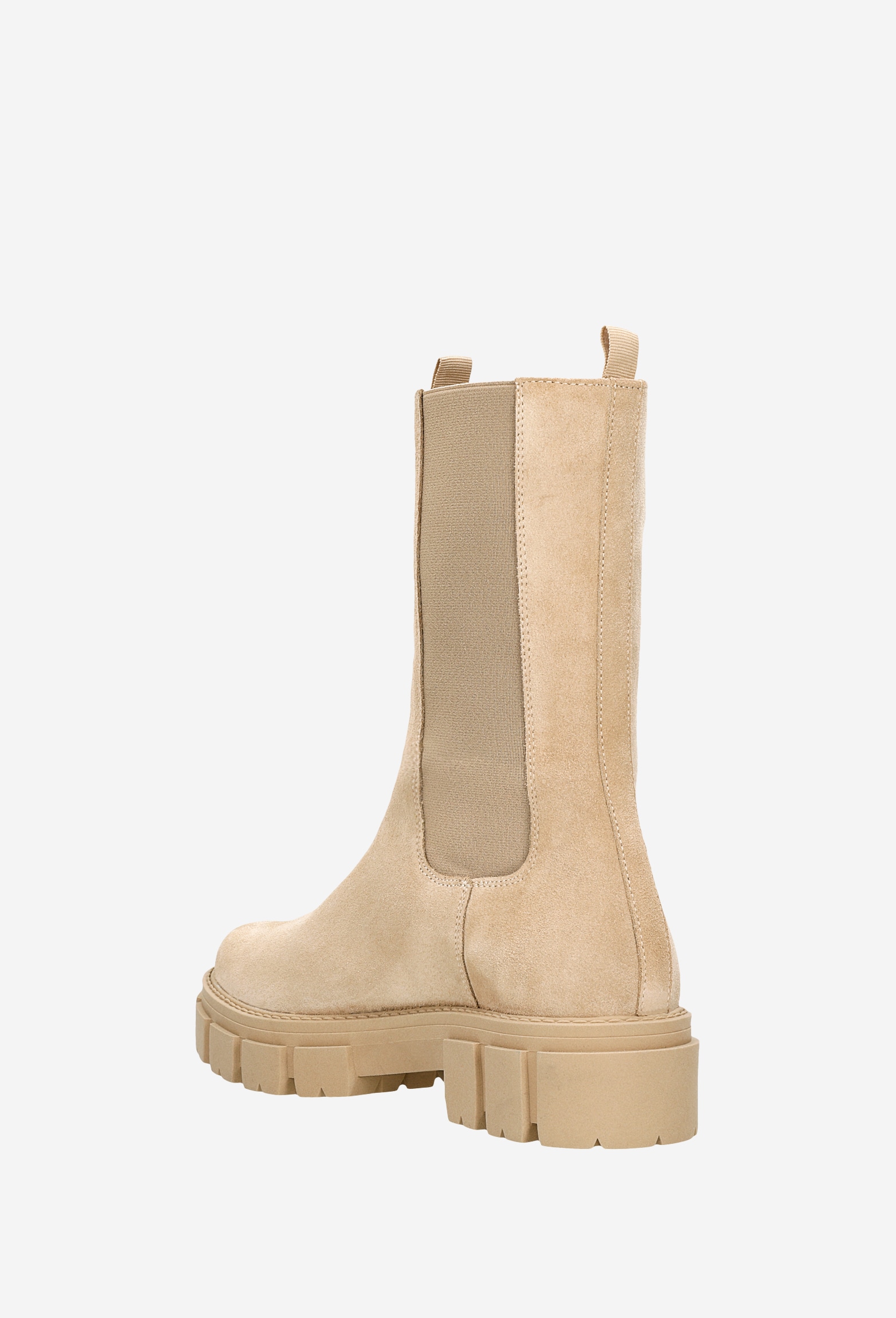 Beżowe sztyblety damskie z wysoką cholewką