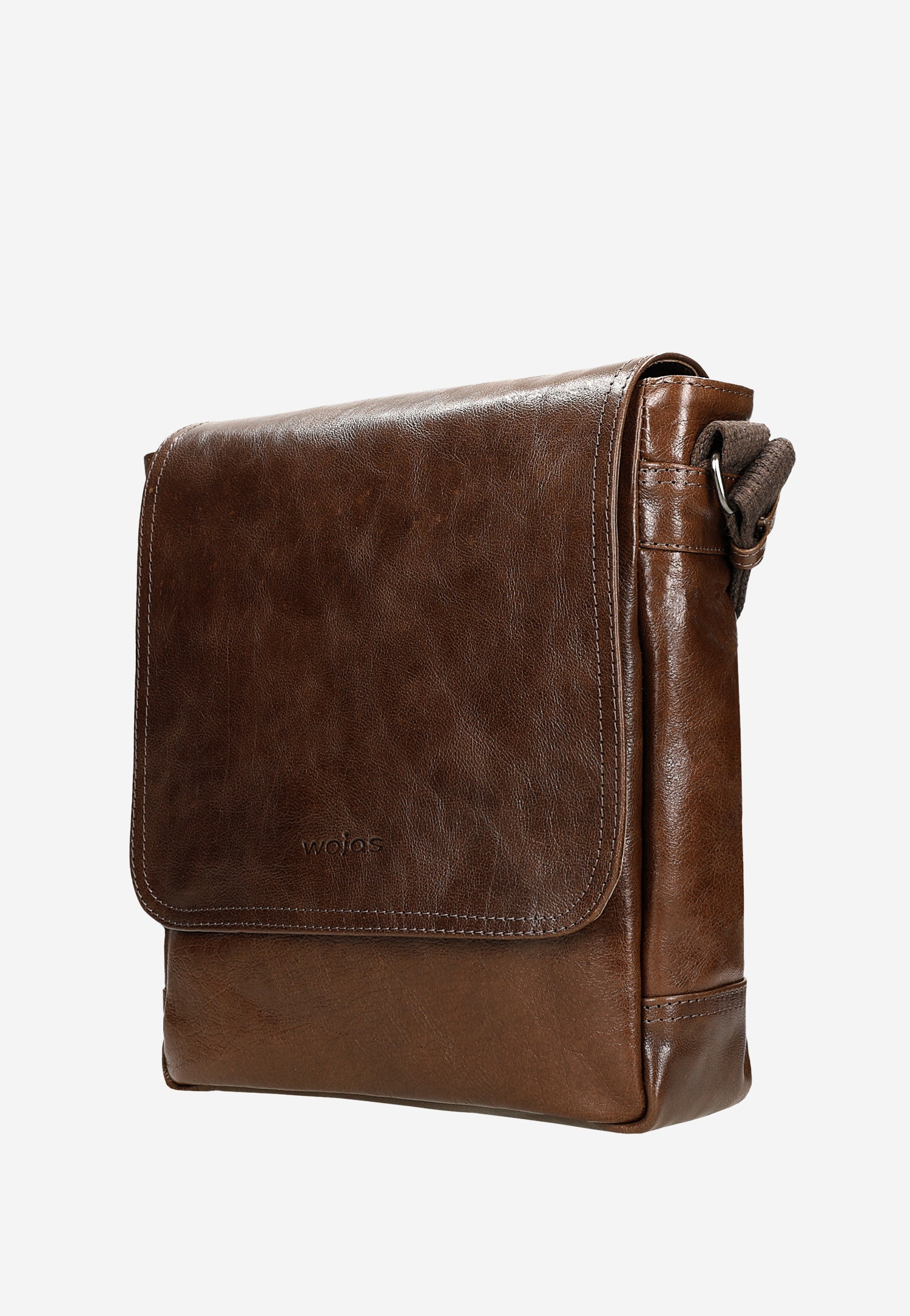 Czarna torba męska na ramię ze skóry licowej