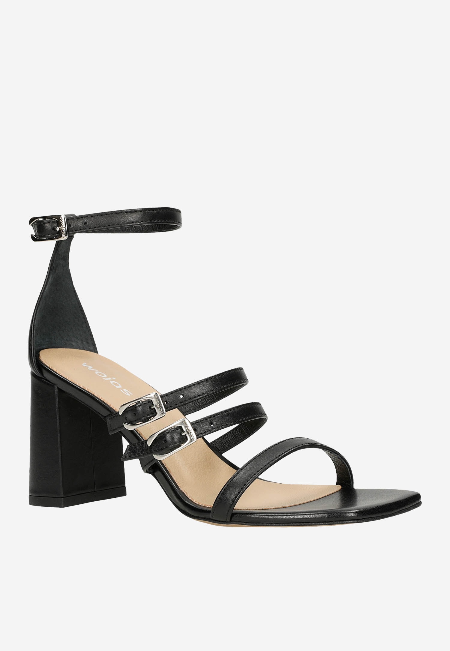 Uniwersalne czarne sandały damskie na obcasie