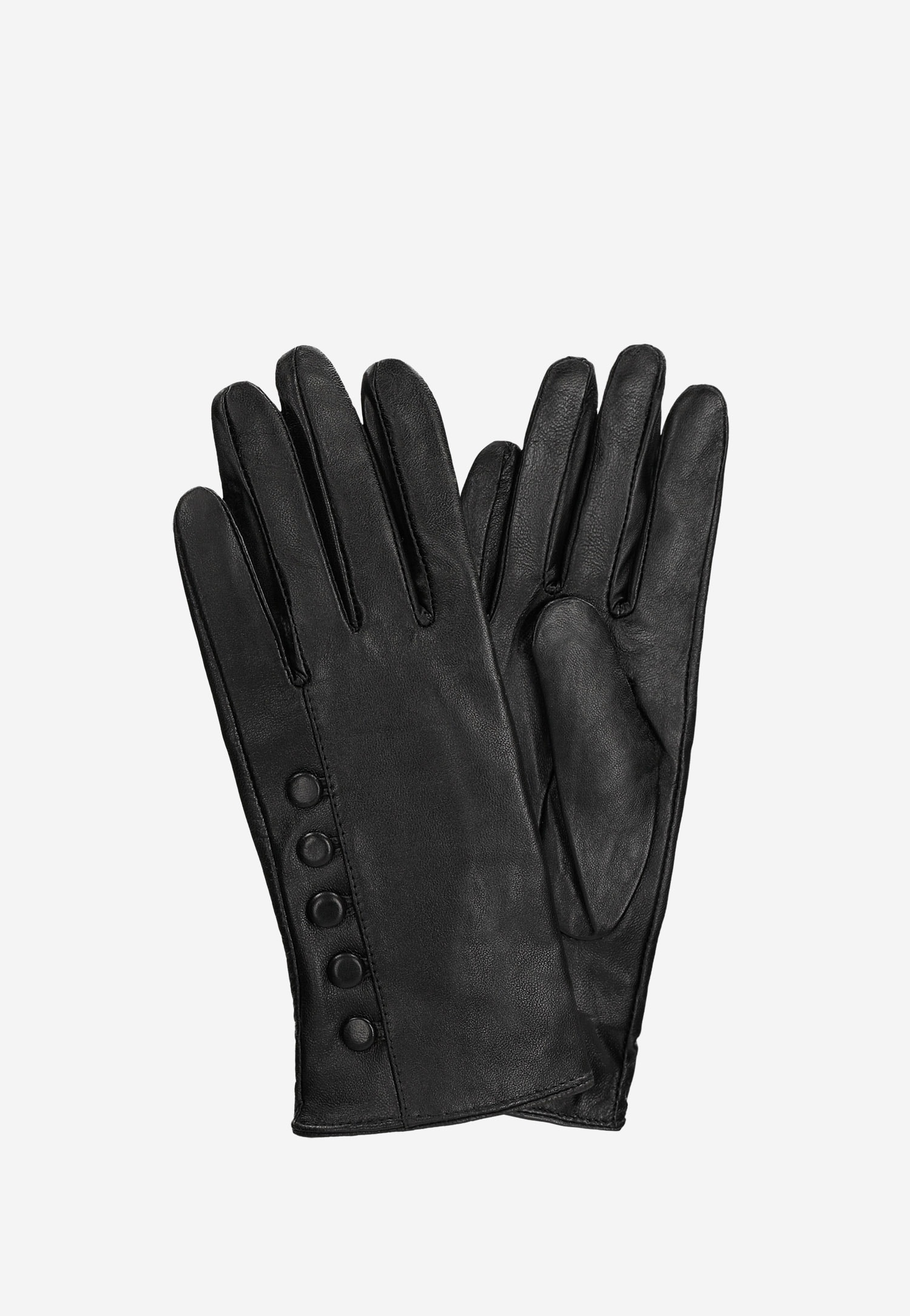 Czarne skórzane rękawiczki damskie