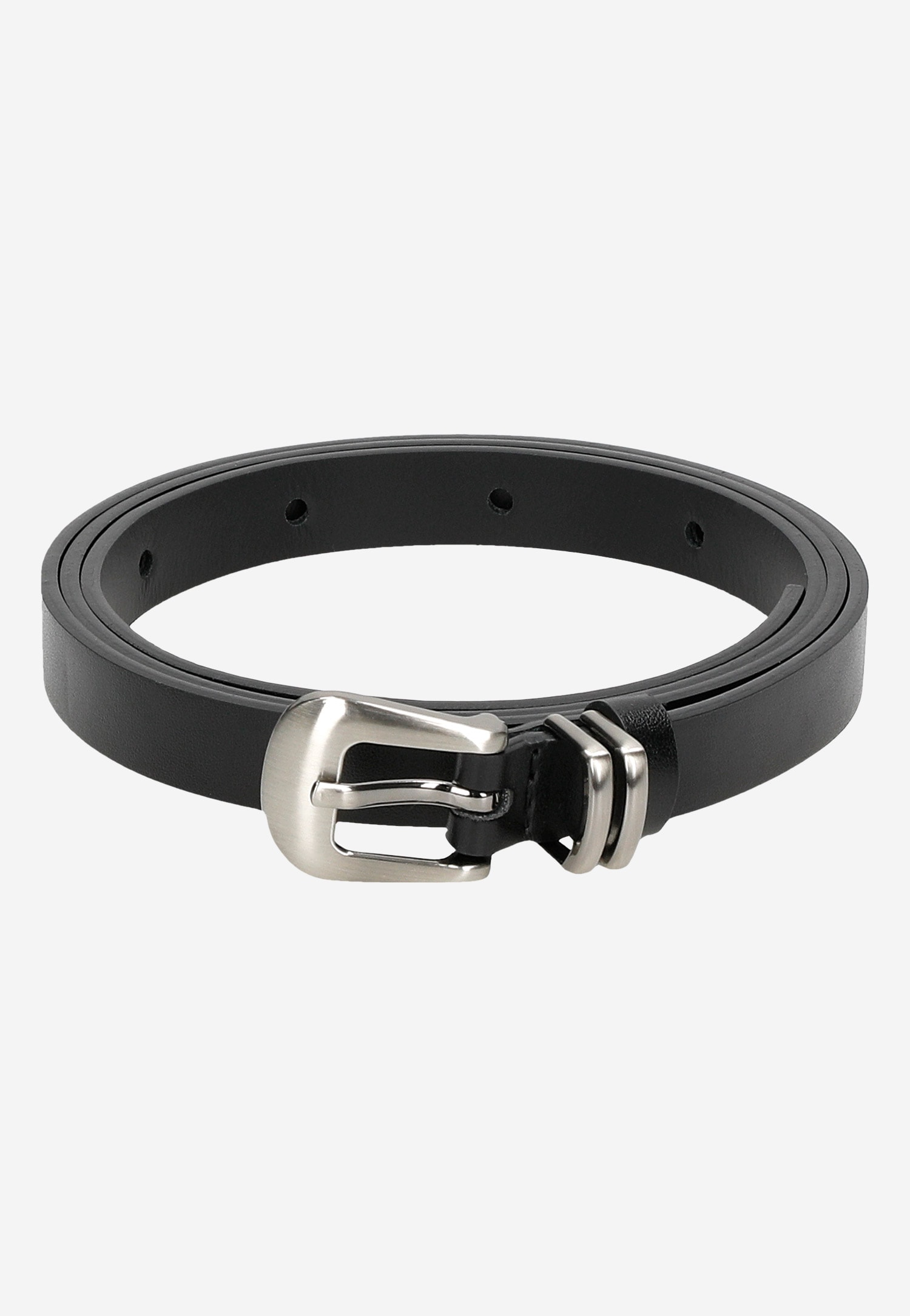 WJS czarny pasek damski z szeroką klamrą