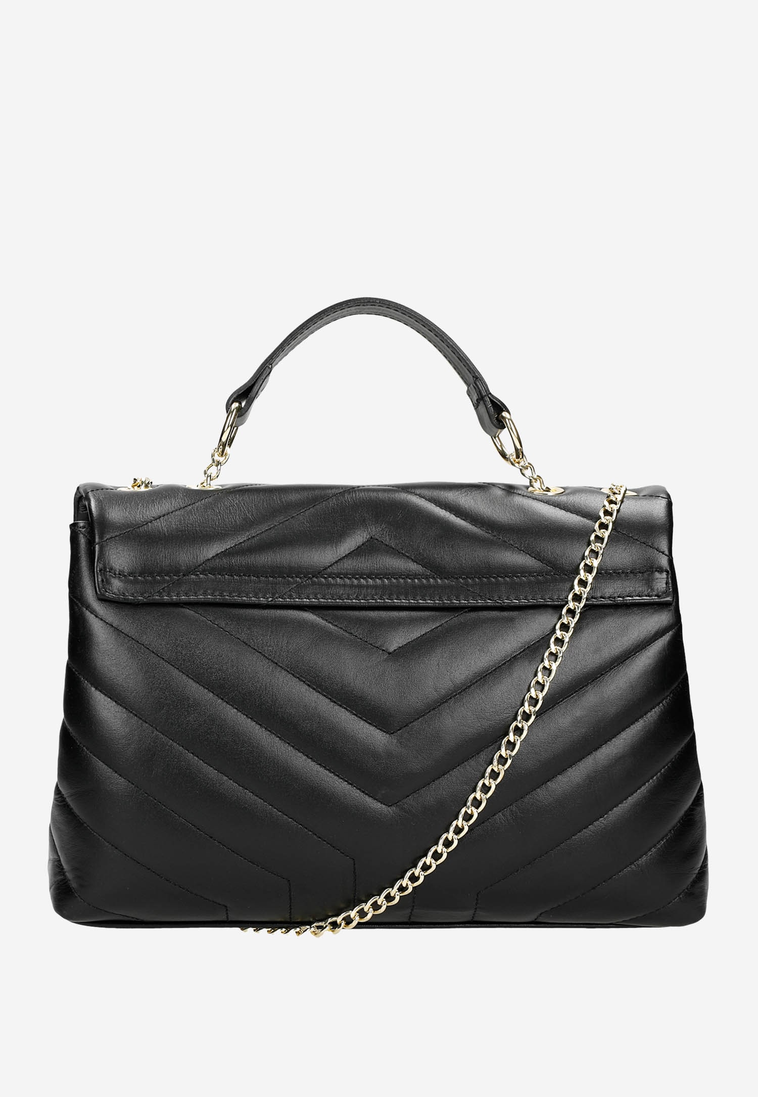 Złota torebka damska z naturalnej skóry