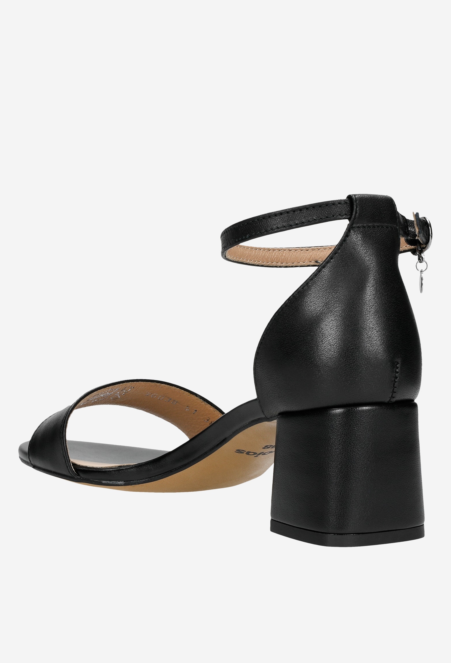 Czarne klasyczne sandały damskie na obcasie