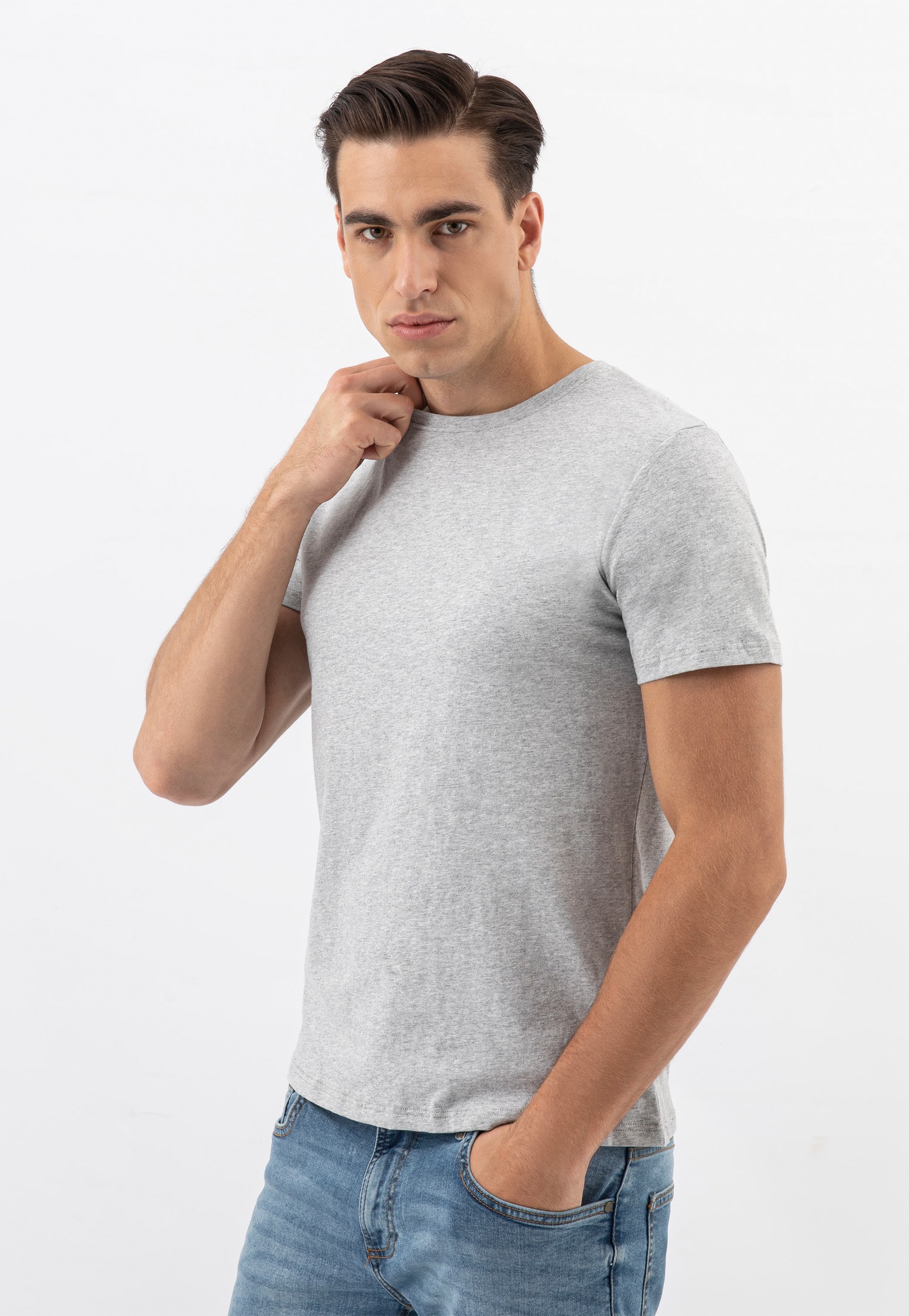 Popielata koszulka męska U