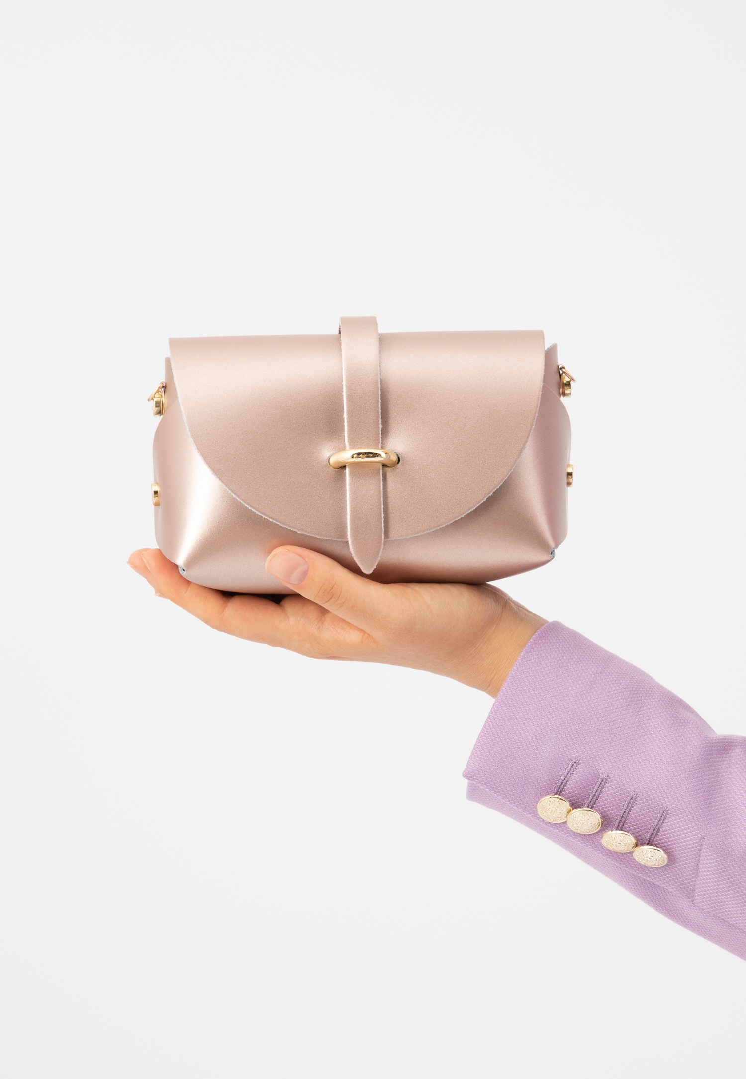 Mała czarna wizytowa torebka damska ze skóry licowej