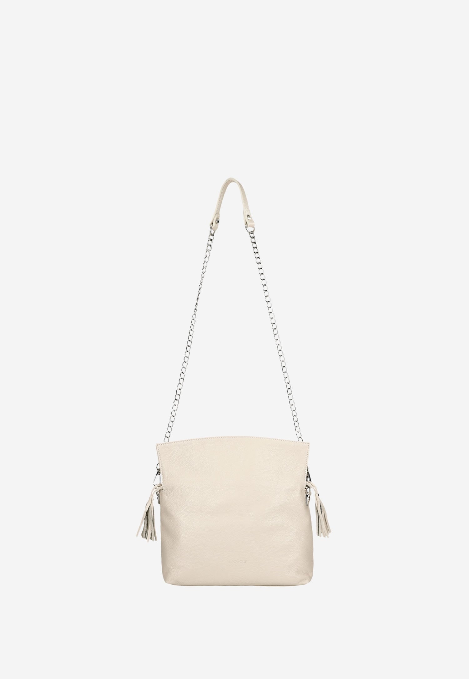 Skórzana beżowa torebka damska