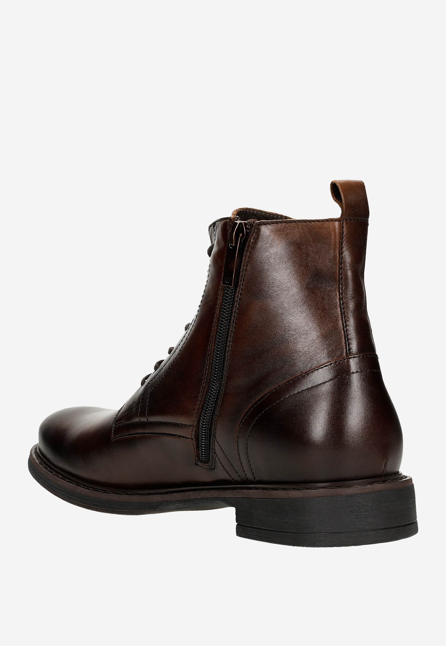 Brązowe skórzane trzewiki męskie z ociepleniem