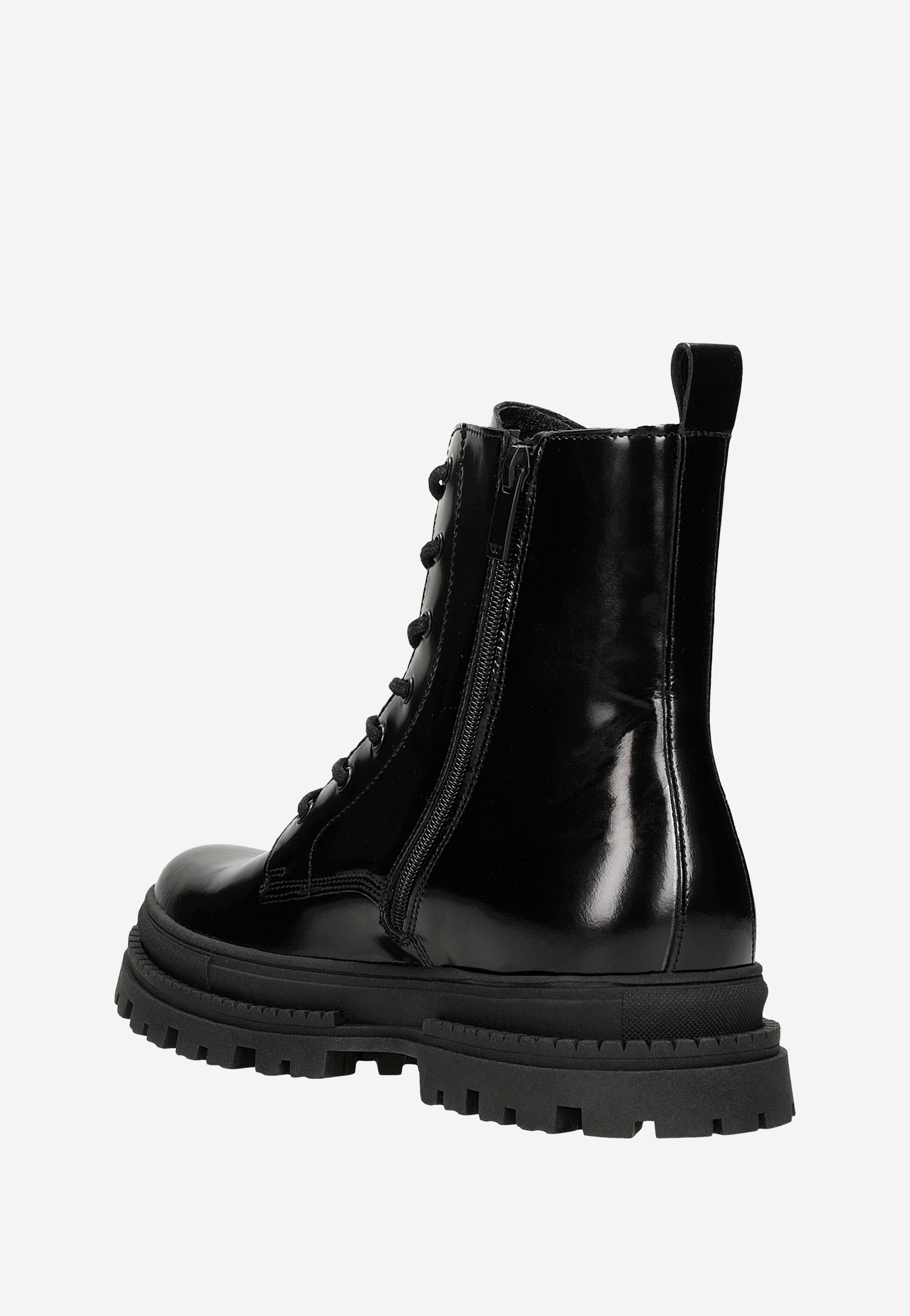 Brązowe męskie trzewiki bikery ze skóry licowej