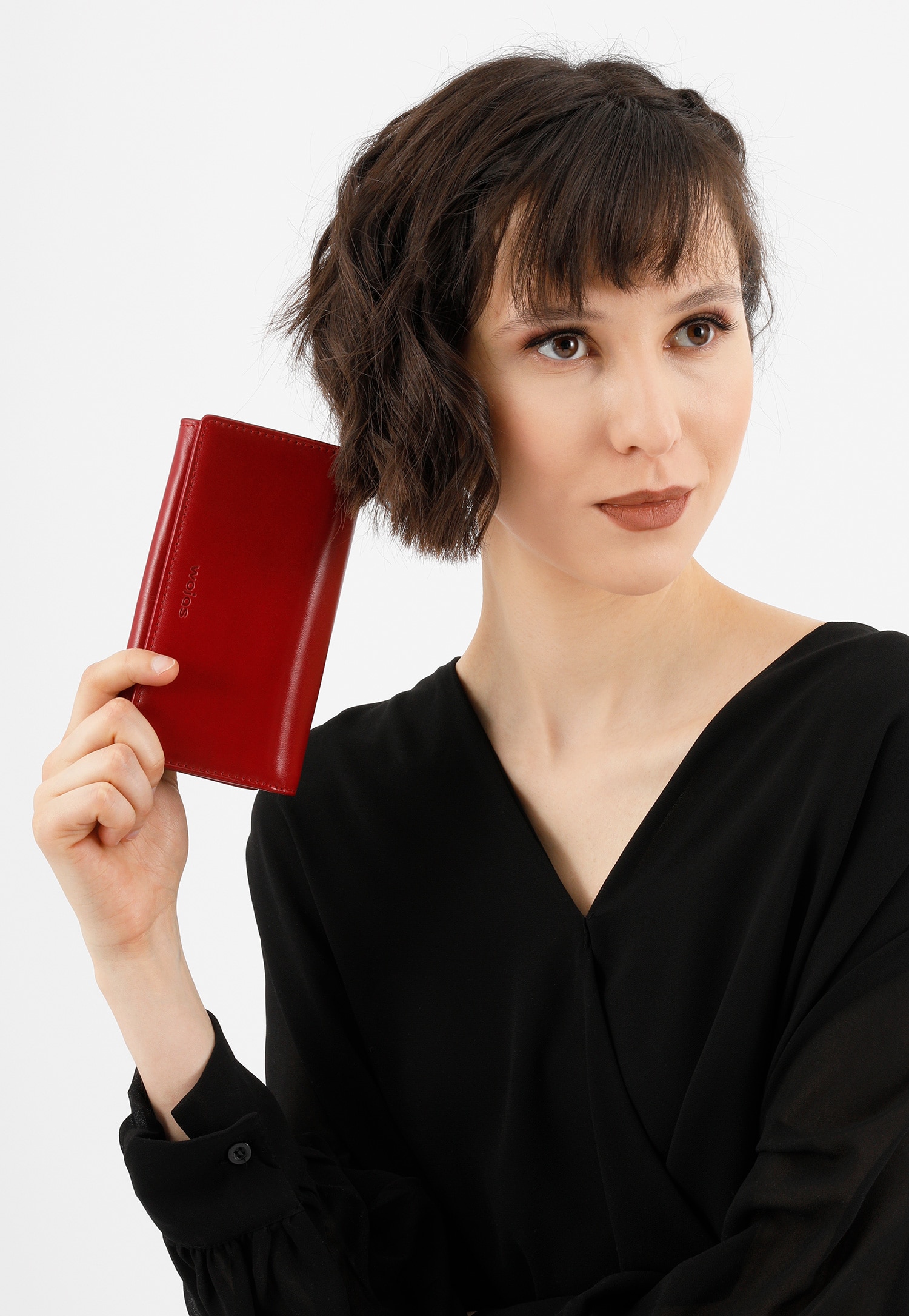 Czerwony damski portfel