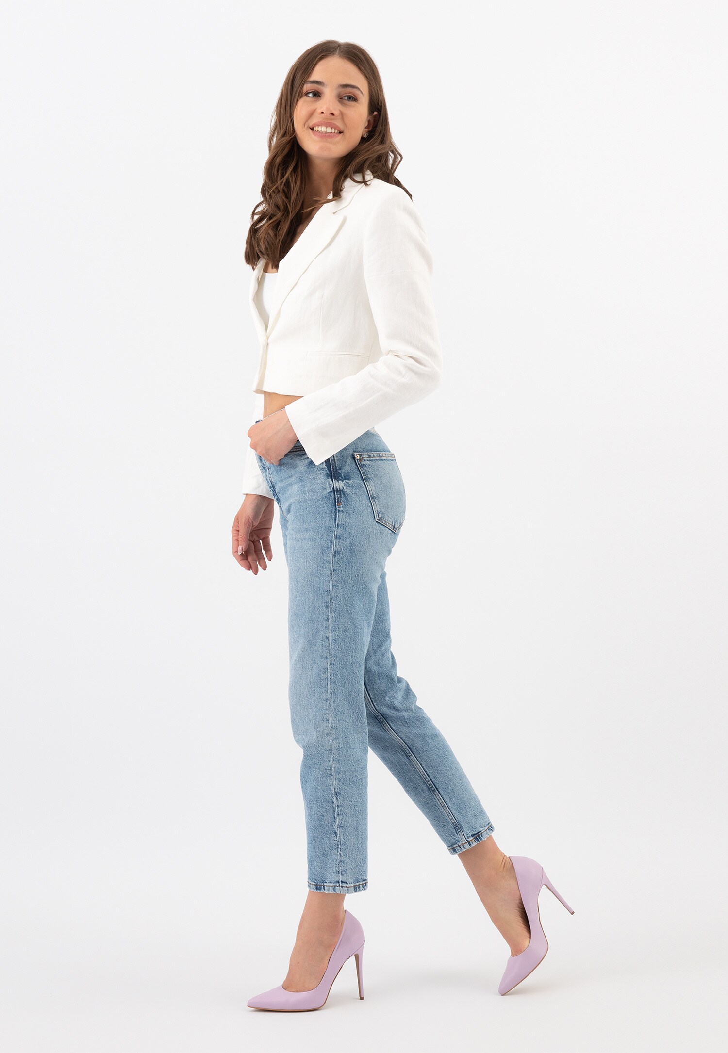 Beżowe eleganckie czółenka damskie na wysokiej szpilce