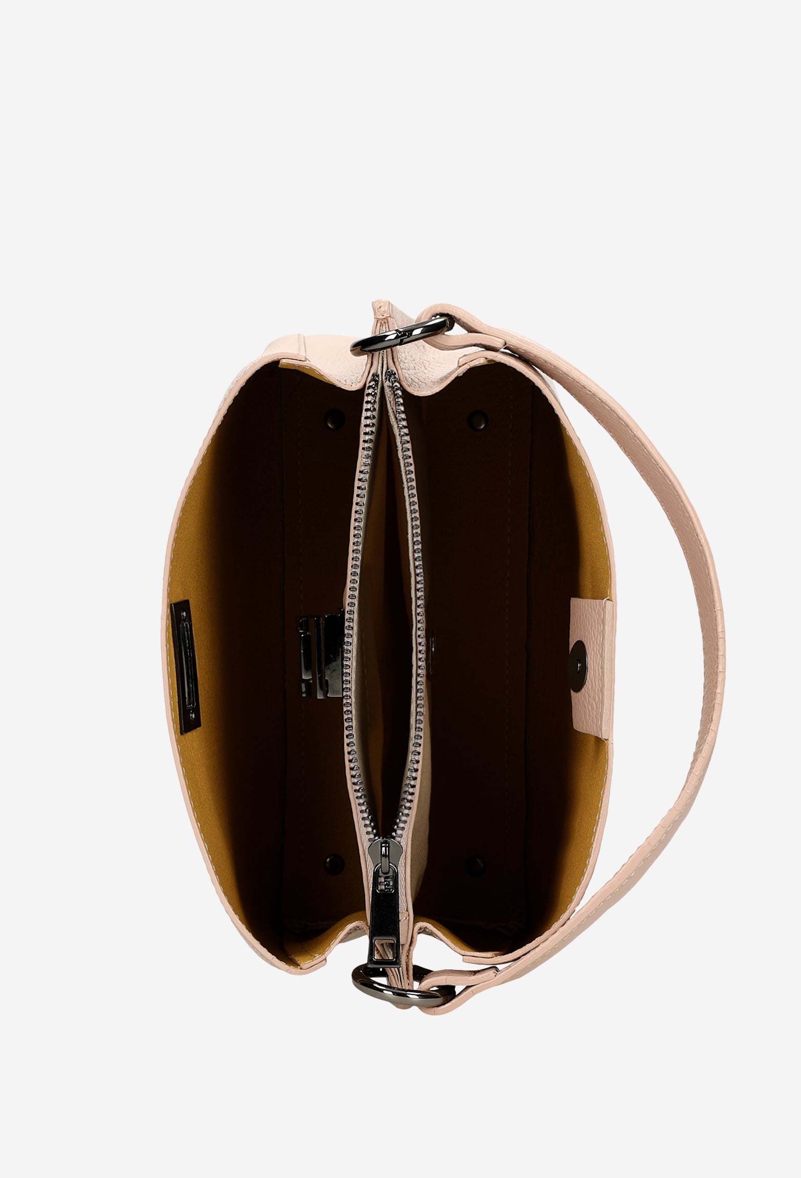 Duża ciemnobrązowa torebka damska kuferek z tłoczeniem