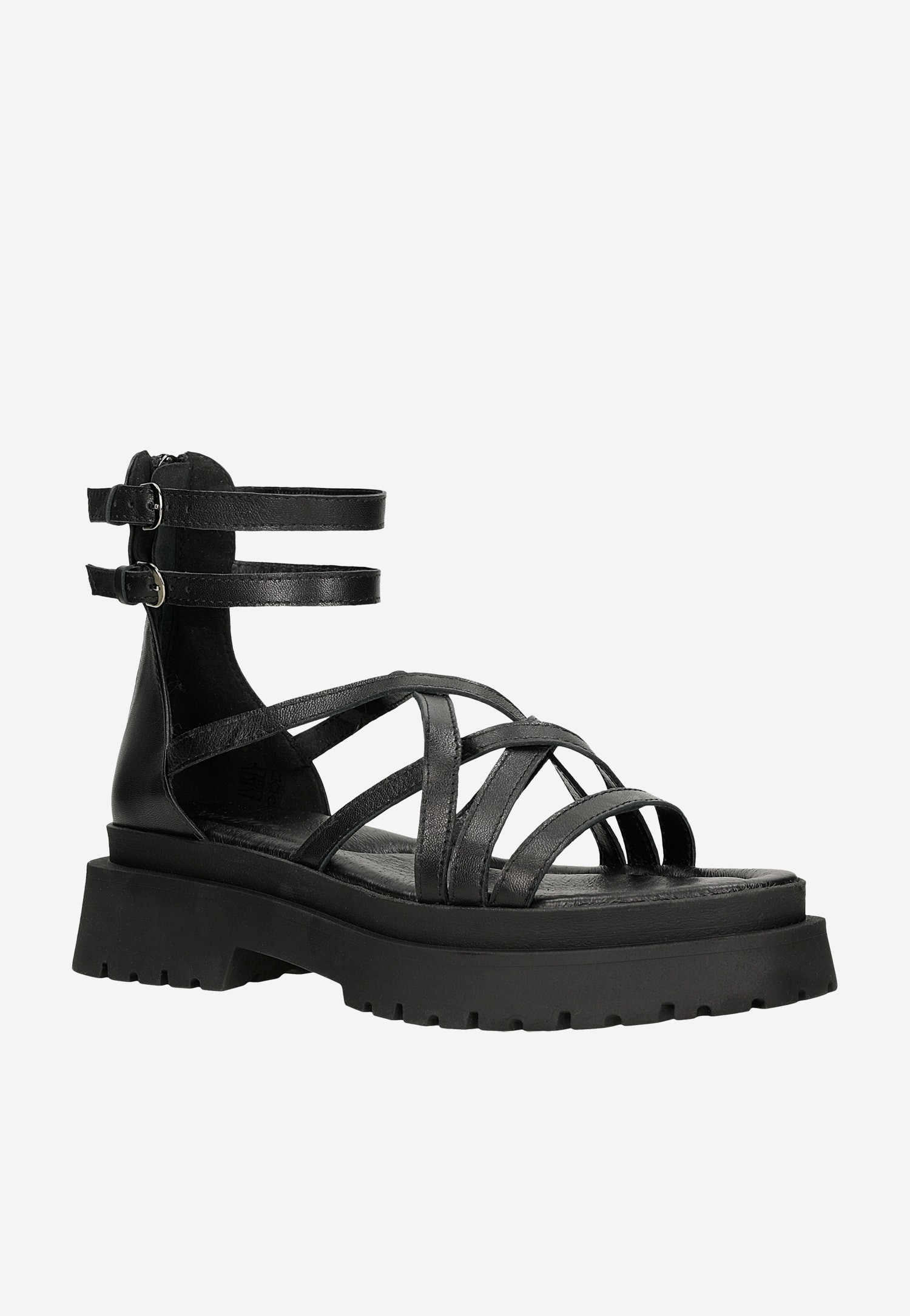 Czarne sandały damskie na platformie