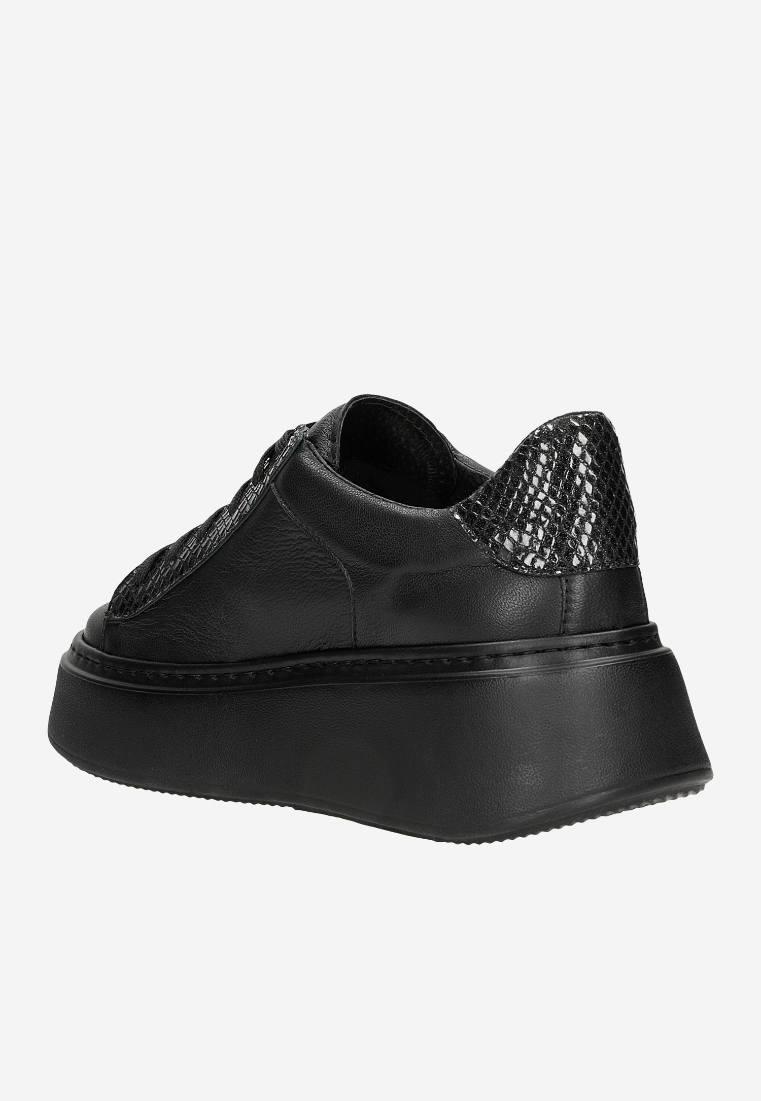 Czarne trampki damskie na wysokiej platformie