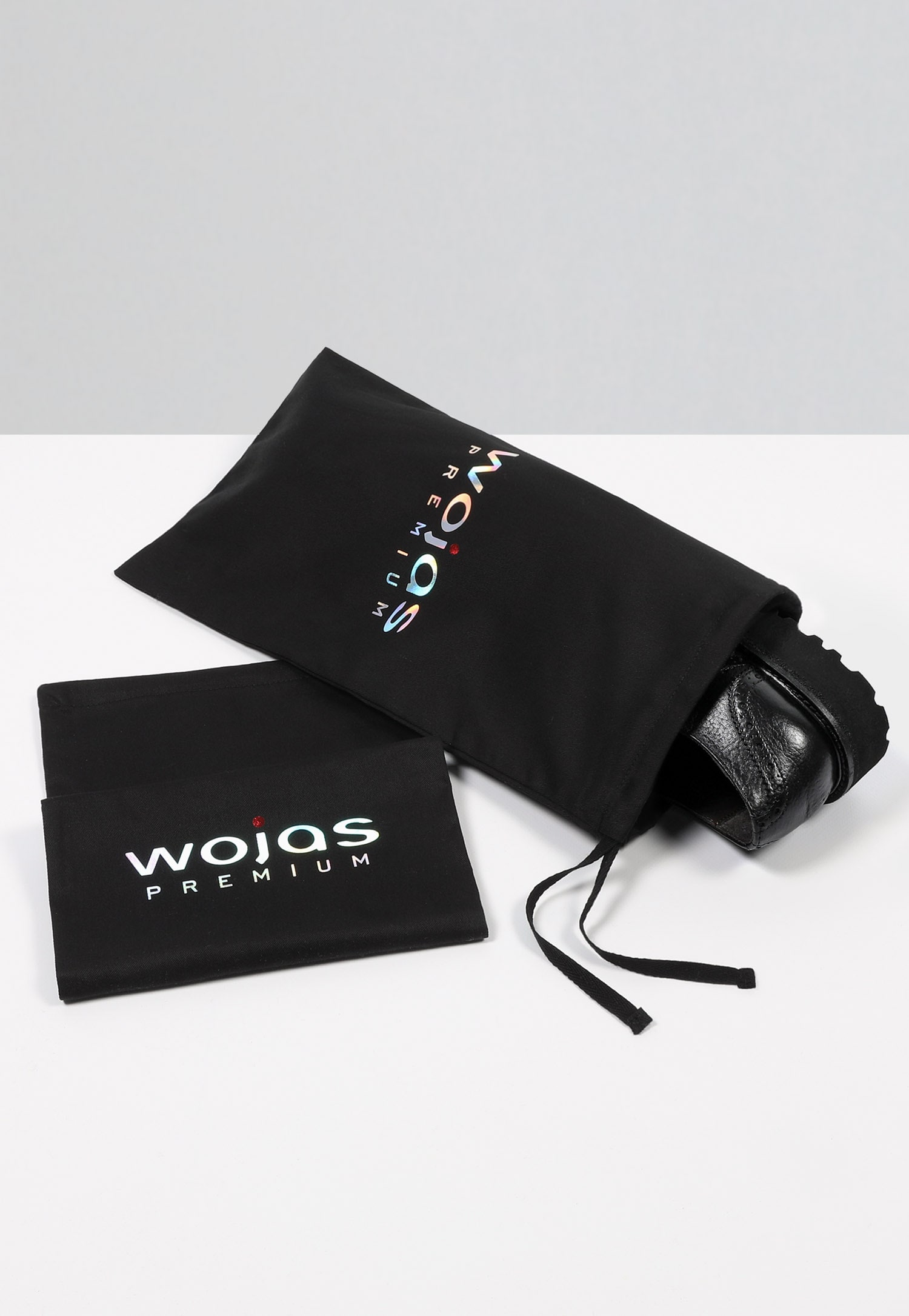 PREMIUM czarne sznurowane półbuty męskie ze skóry licowej