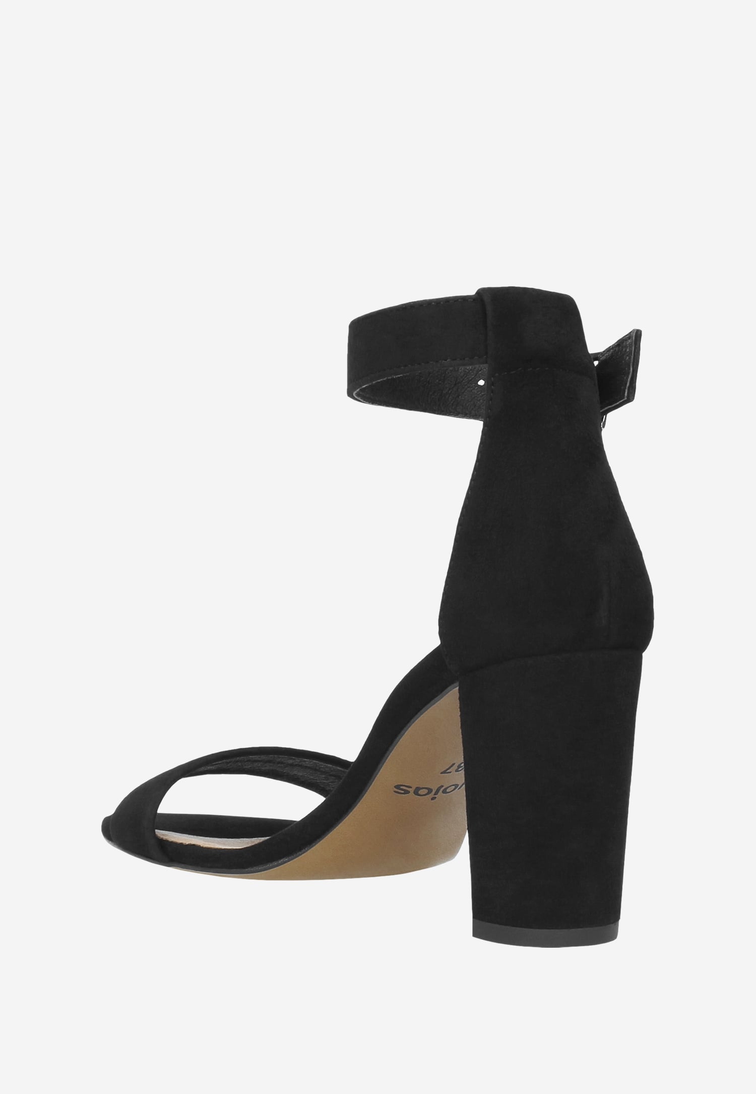 Czarne welurowe sandały damskie na słupku