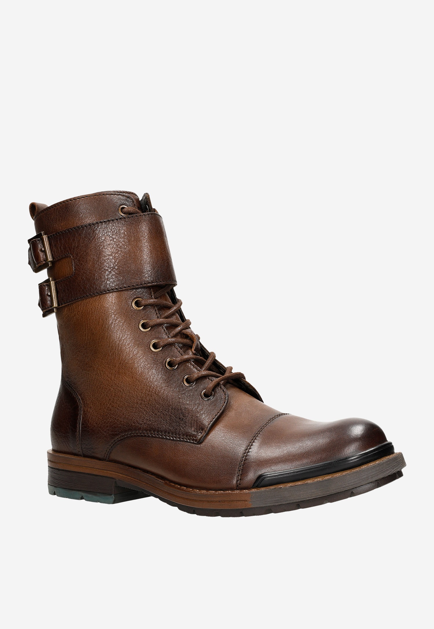 Brązowe wysokie bikery męskie ocieplane