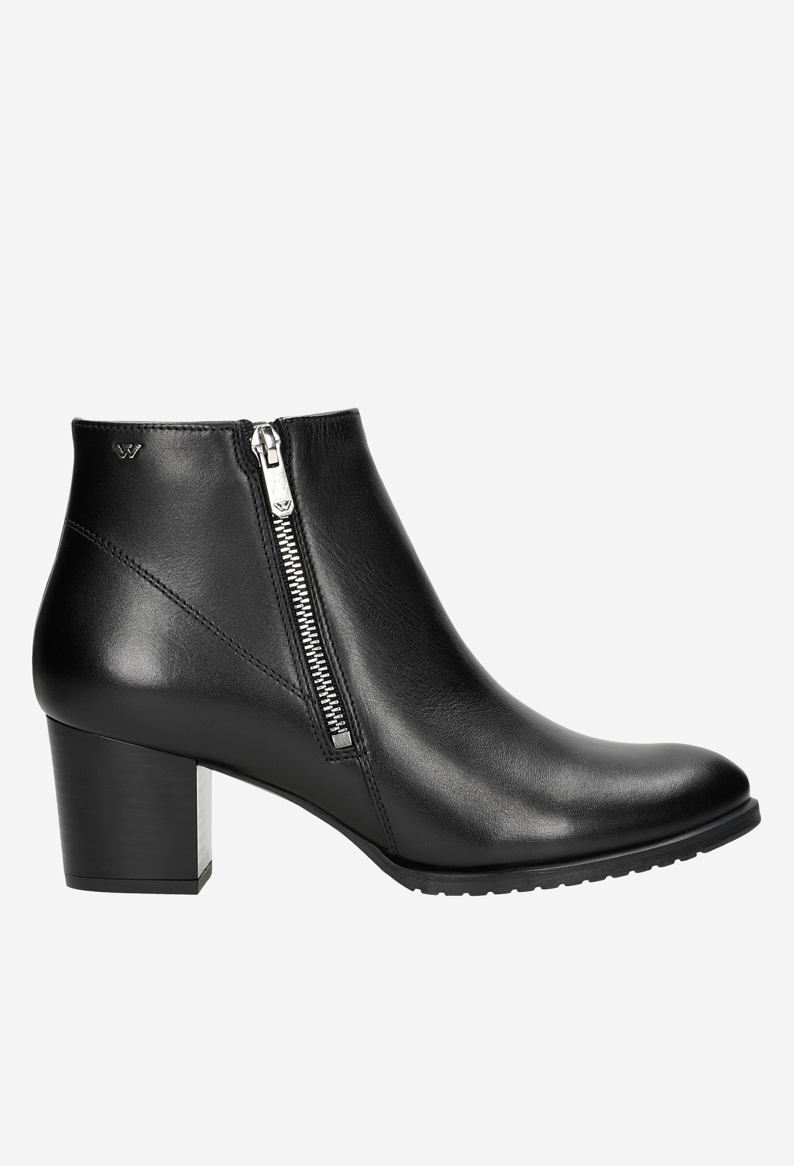 Czarne botki damskie na niskim obcasie