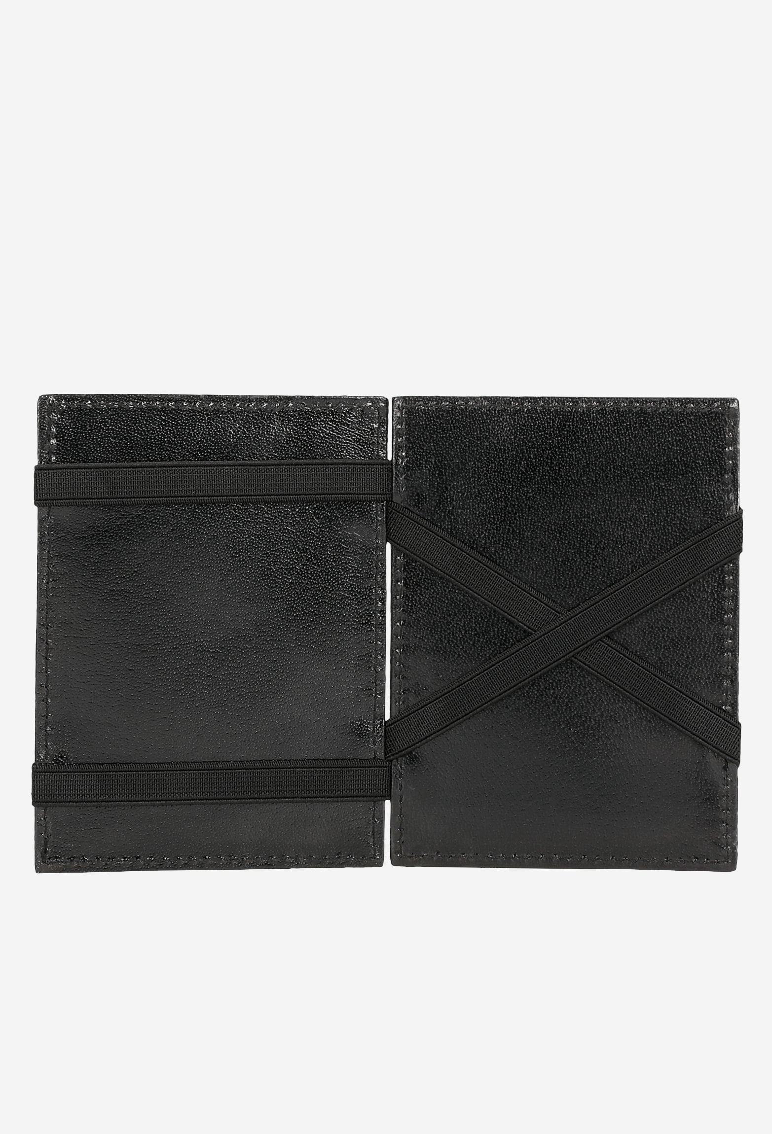 Czarny skórzany portfel męski z gumką