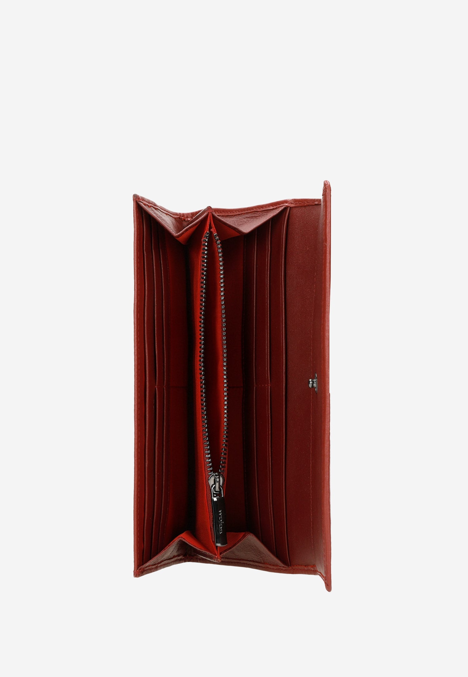 Duży skórzany portfel damski czerwony