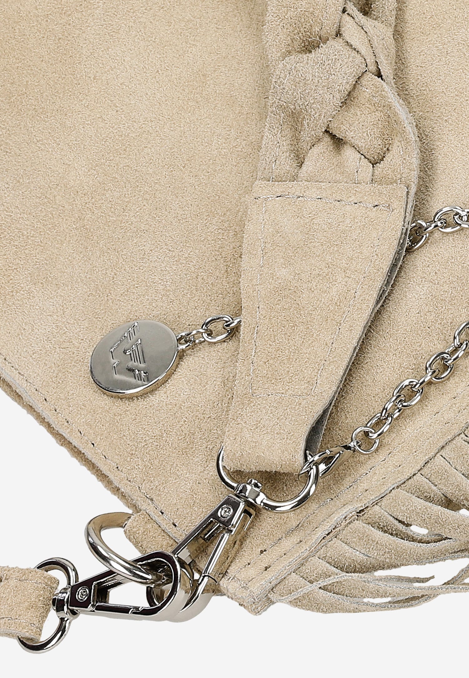 Czarna shopperka z ozdobnymi frędzlami