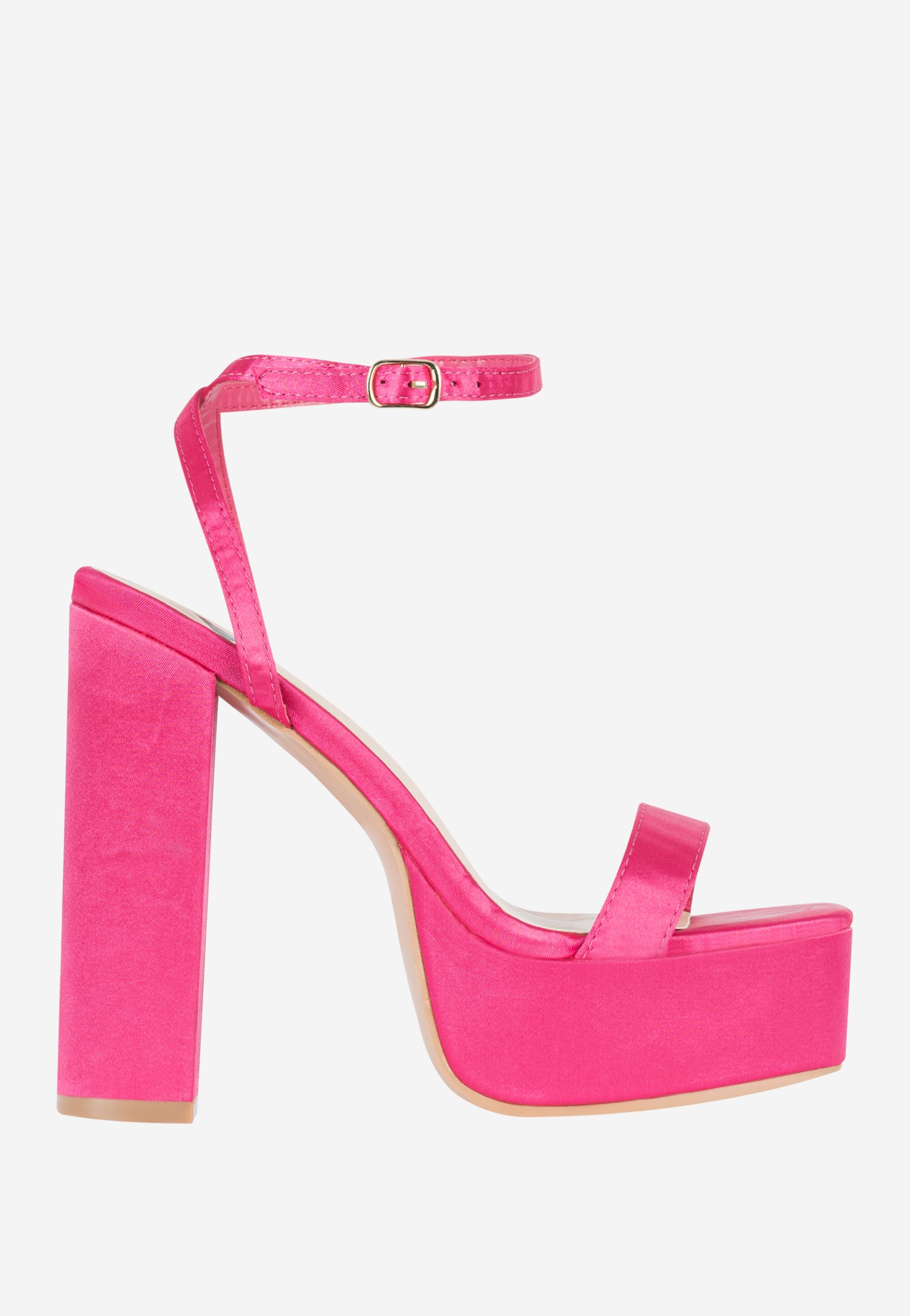 WJS wysokie różowe sandały damskie na platformie