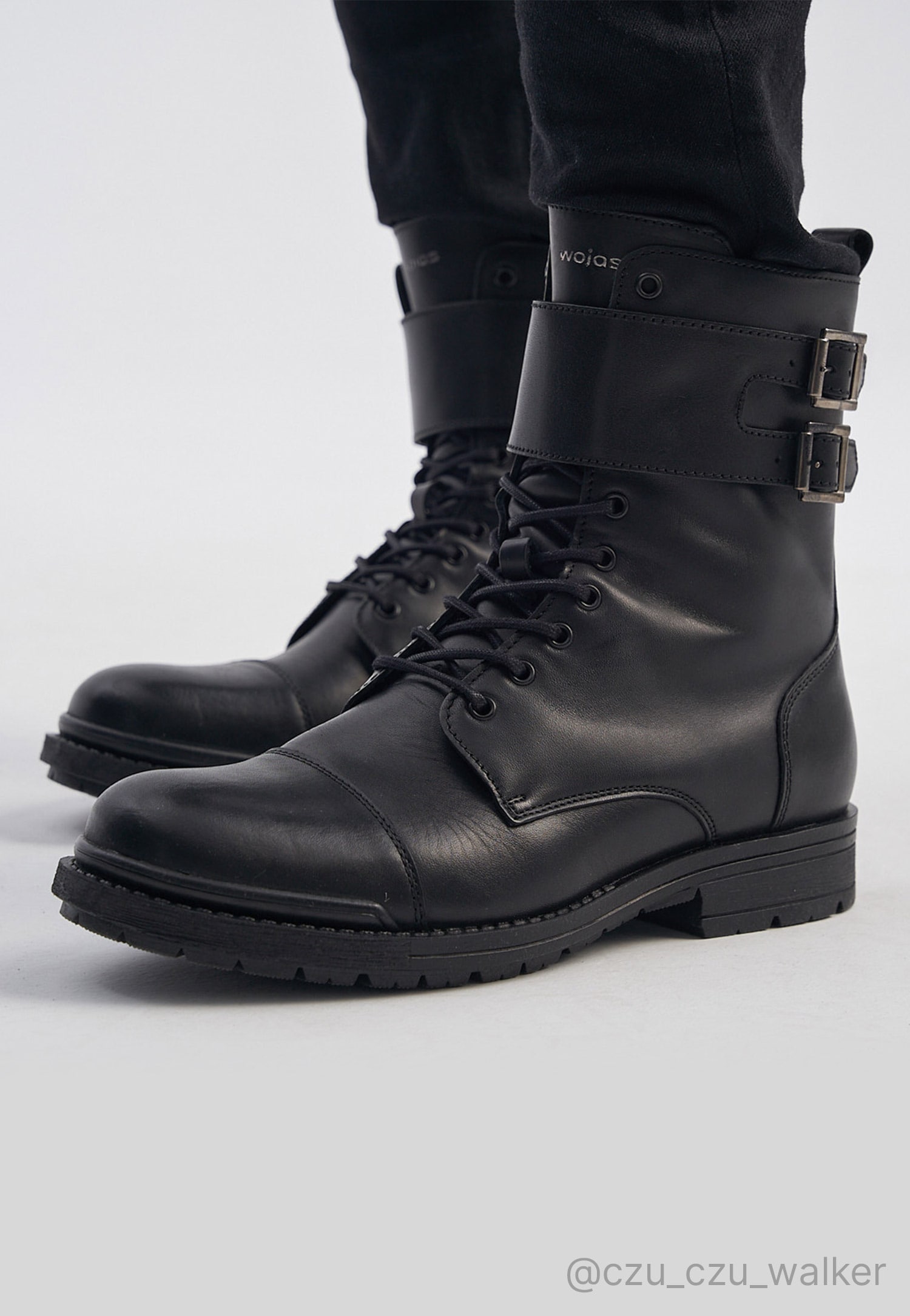 Brązowe wysokie bikery męskie ocieplane