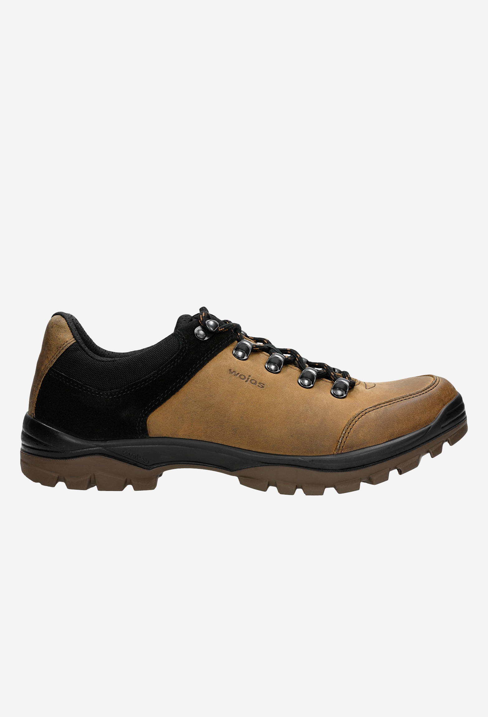 Jasnobrązowe trekkingi męskie z czarnymi elementami