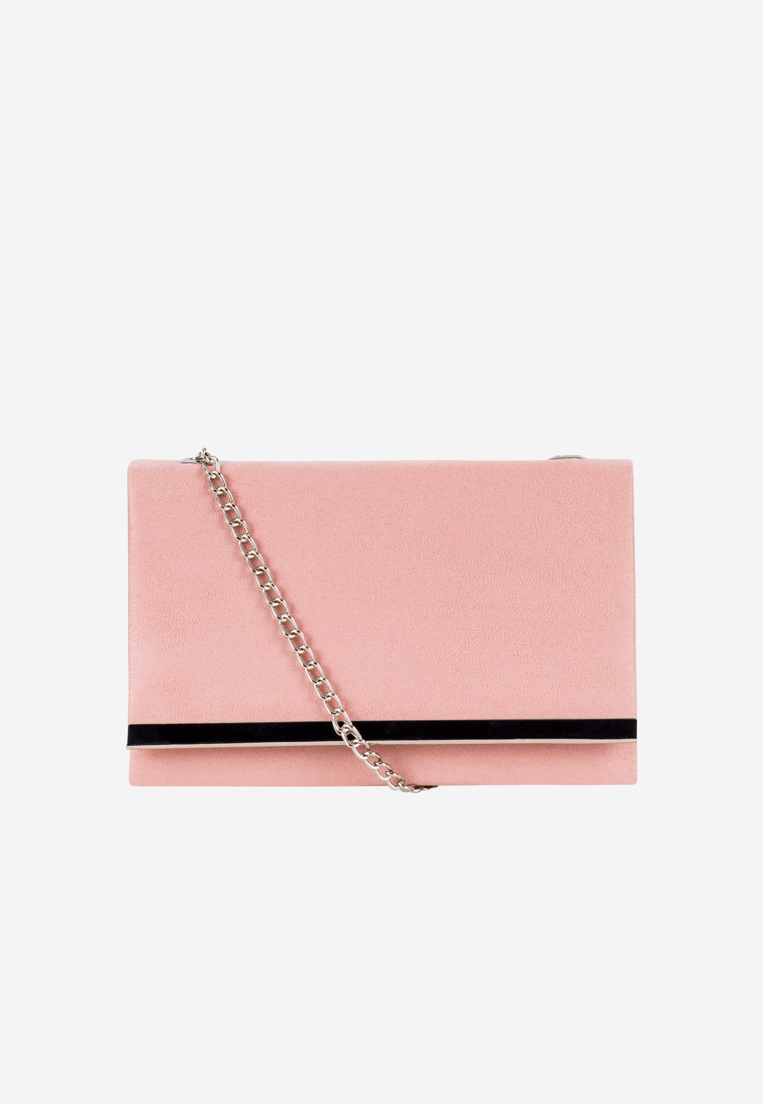 WJS różowa kopertówka damska ze srebrnymi elementami