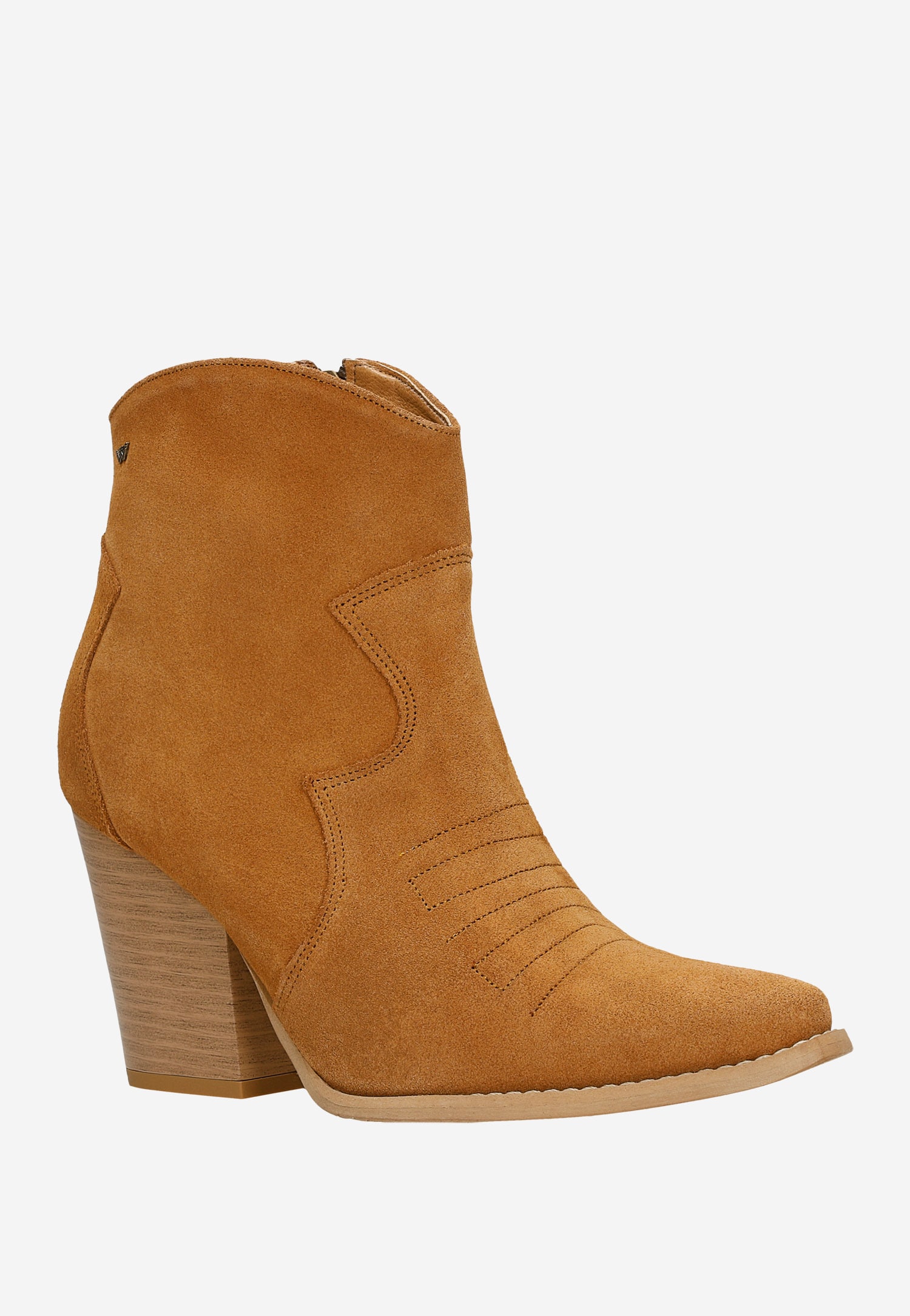 Jasnobrązowe botki damskie typu kowbojki