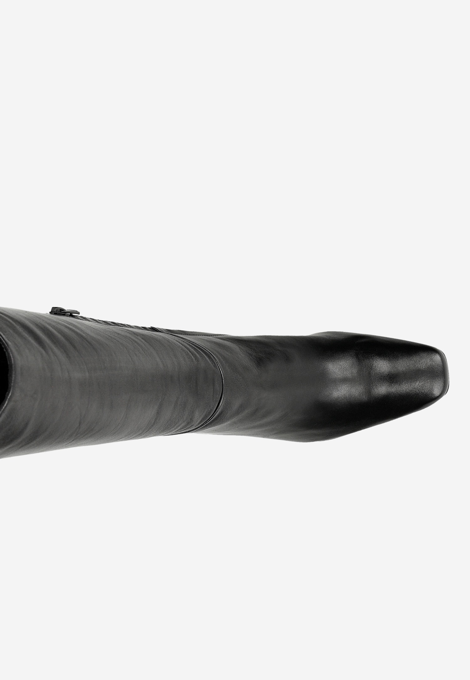 Czarne kozaki damskie na słupku za skóry licowej