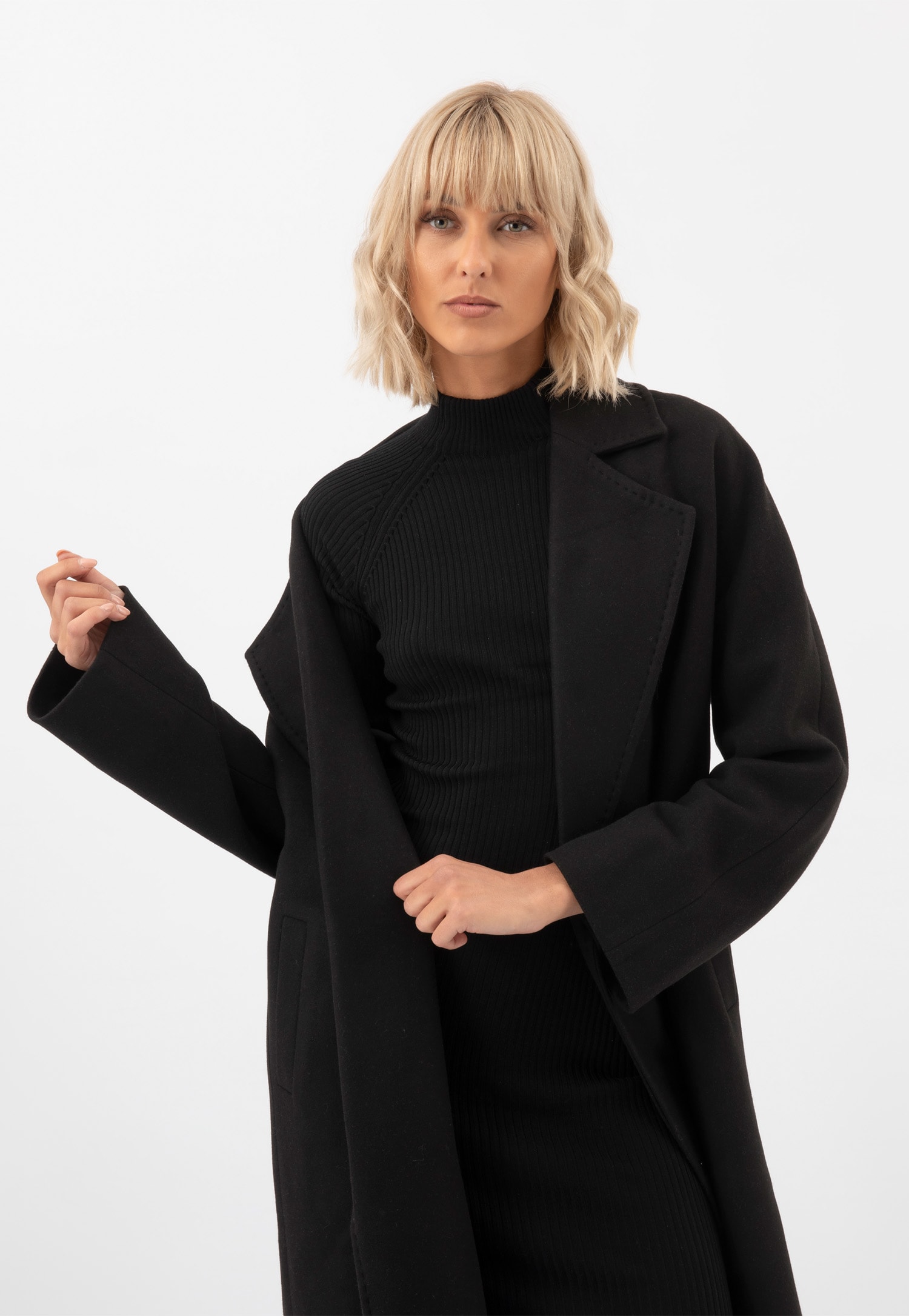 Długi brązowy płaszcz RELAKS