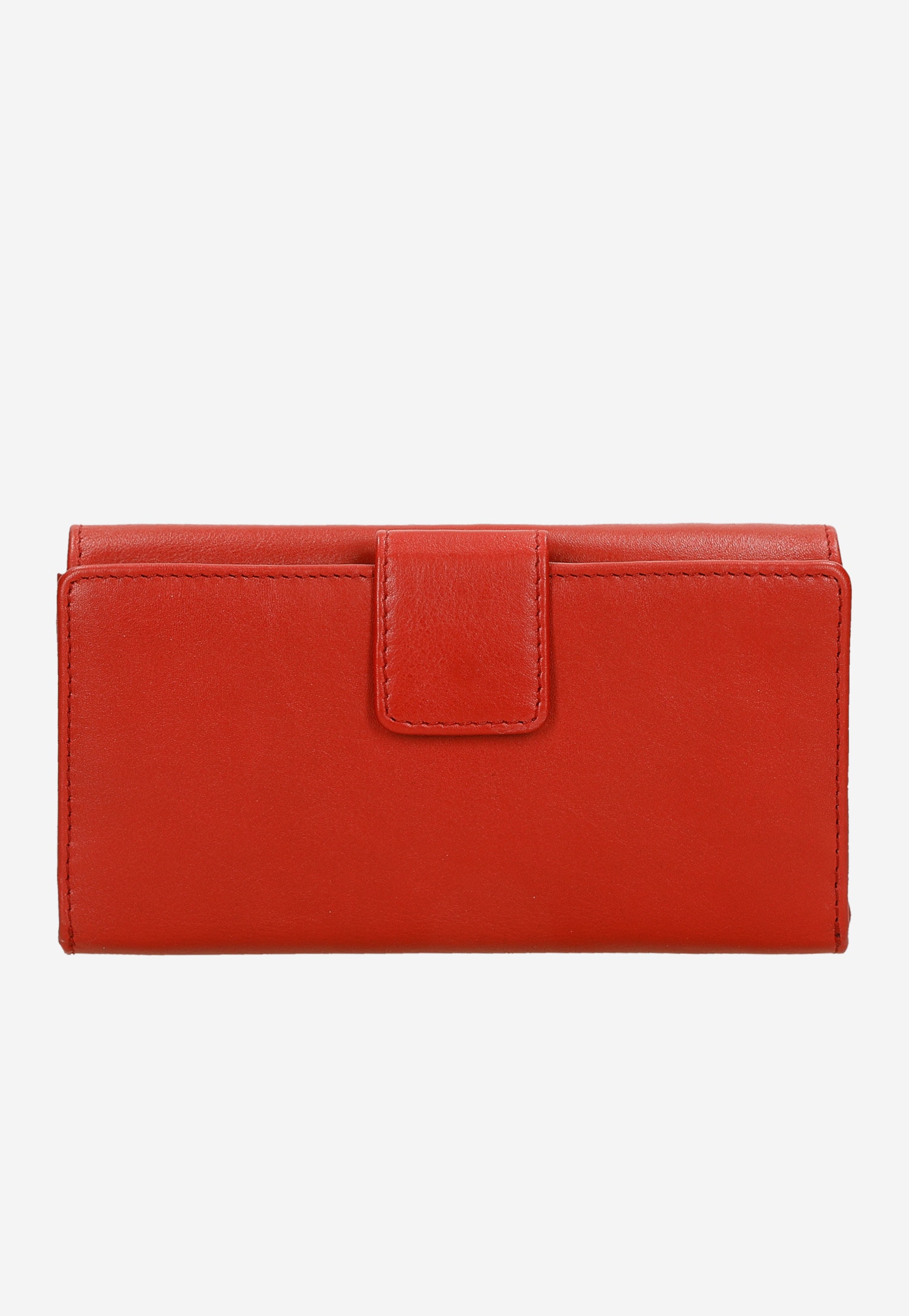 Duży czerwony portfel damski ze skóry licowej